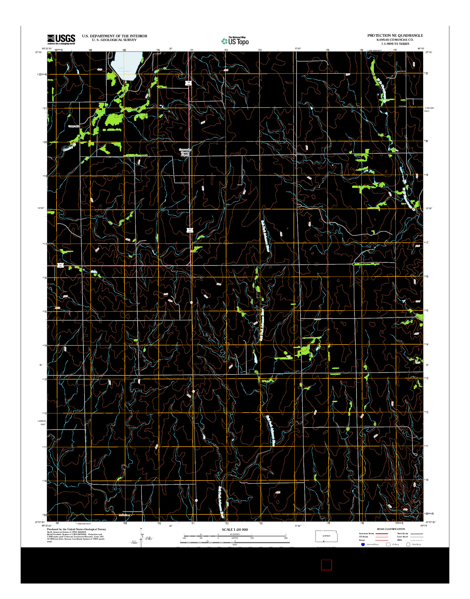 USGS US TOPO 7.5-MINUTE MAP FOR PROTECTION NE, KS 2012