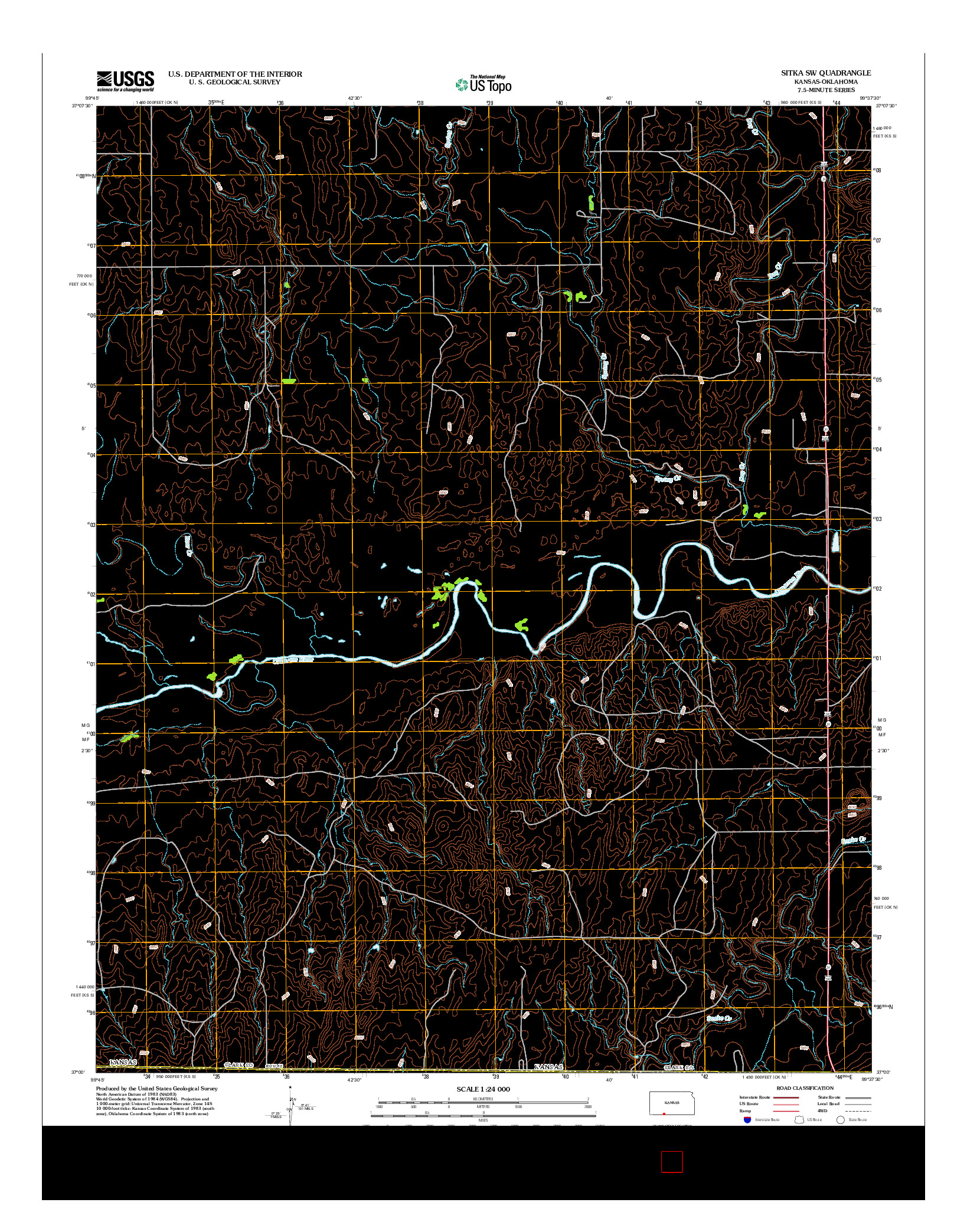 USGS US TOPO 7.5-MINUTE MAP FOR SITKA SW, KS-OK 2012