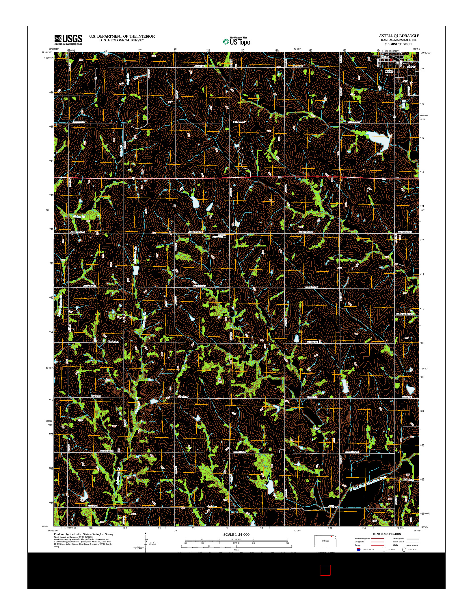 USGS US TOPO 7.5-MINUTE MAP FOR AXTELL, KS 2012