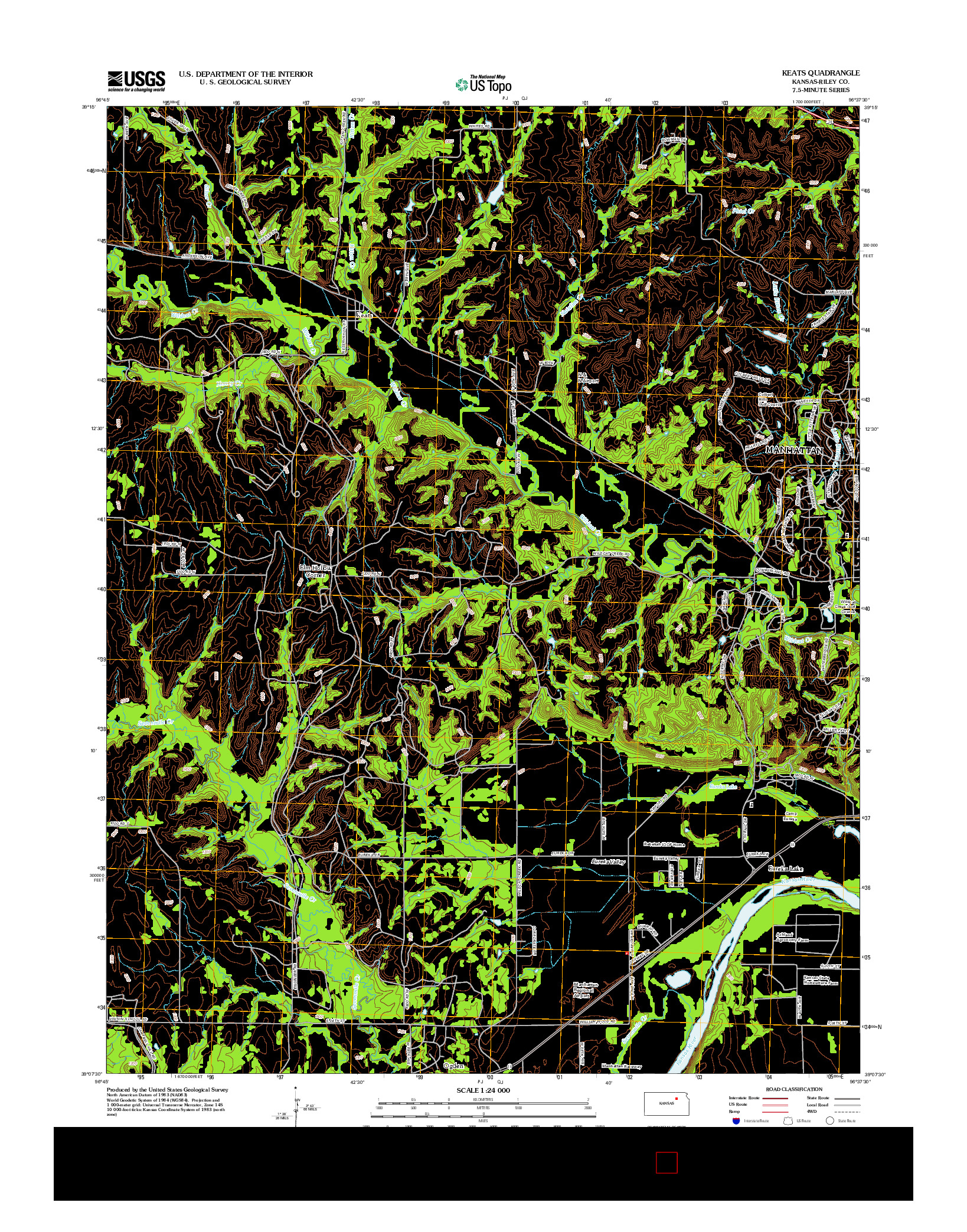 USGS US TOPO 7.5-MINUTE MAP FOR KEATS, KS 2012