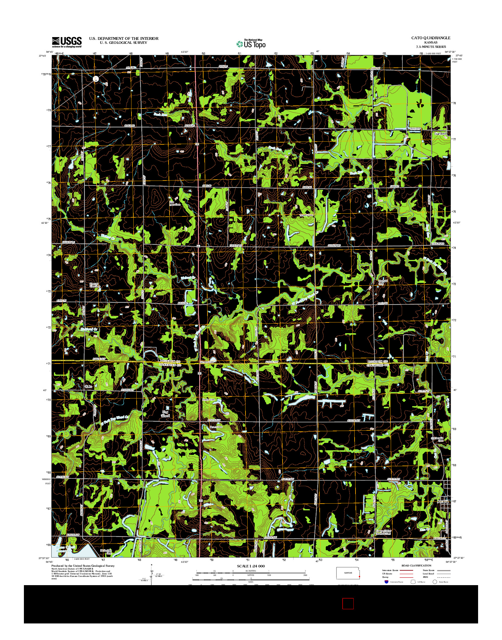 USGS US TOPO 7.5-MINUTE MAP FOR CATO, KS 2012