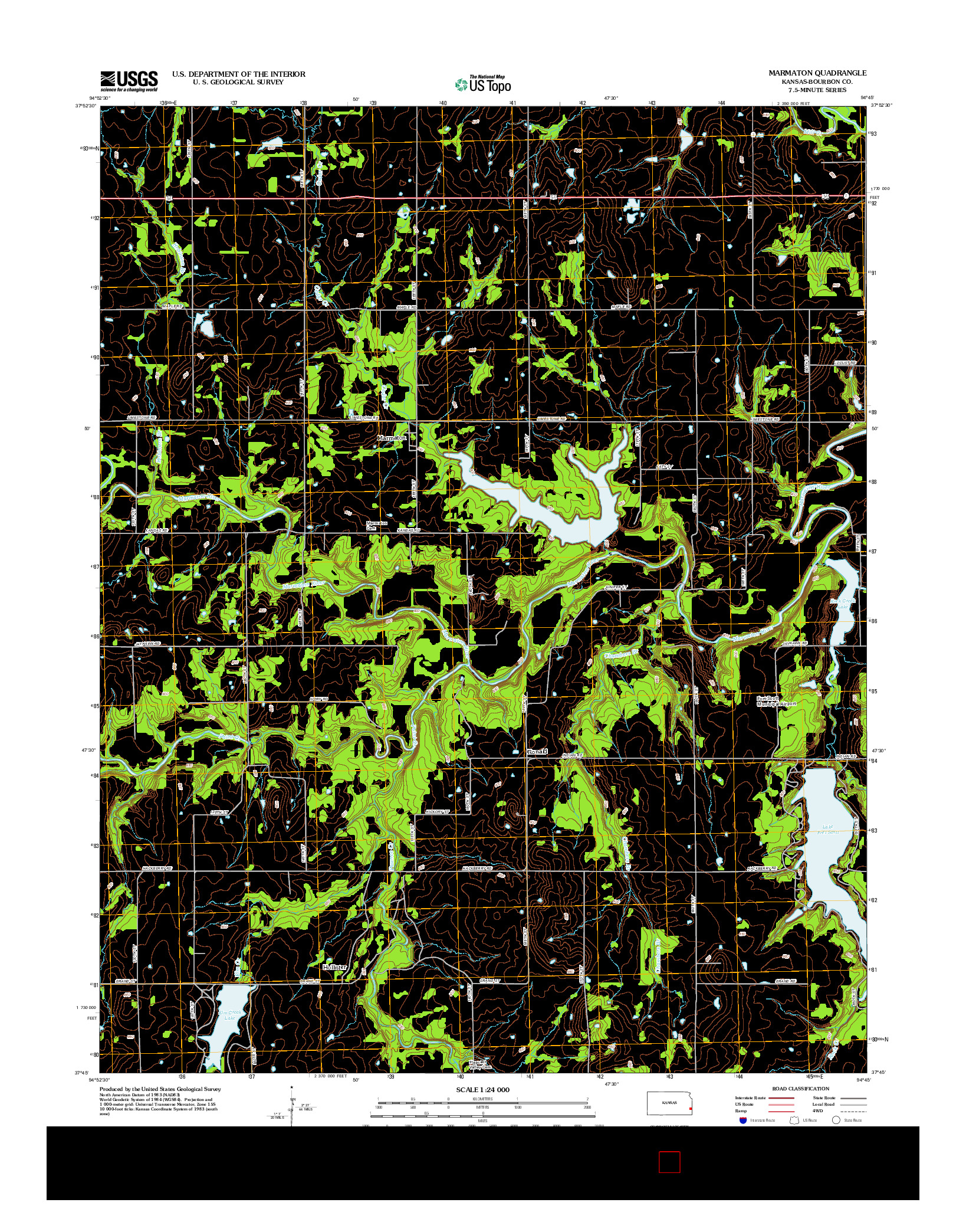 USGS US TOPO 7.5-MINUTE MAP FOR MARMATON, KS 2012