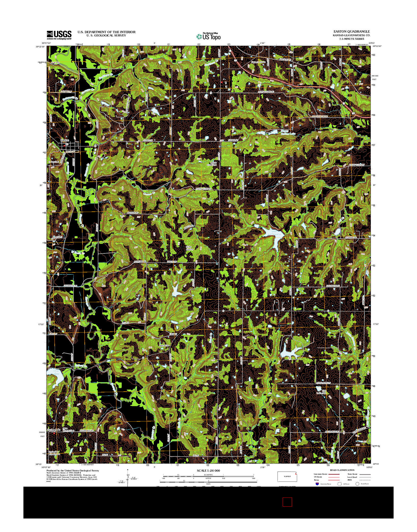 USGS US TOPO 7.5-MINUTE MAP FOR EASTON, KS 2012