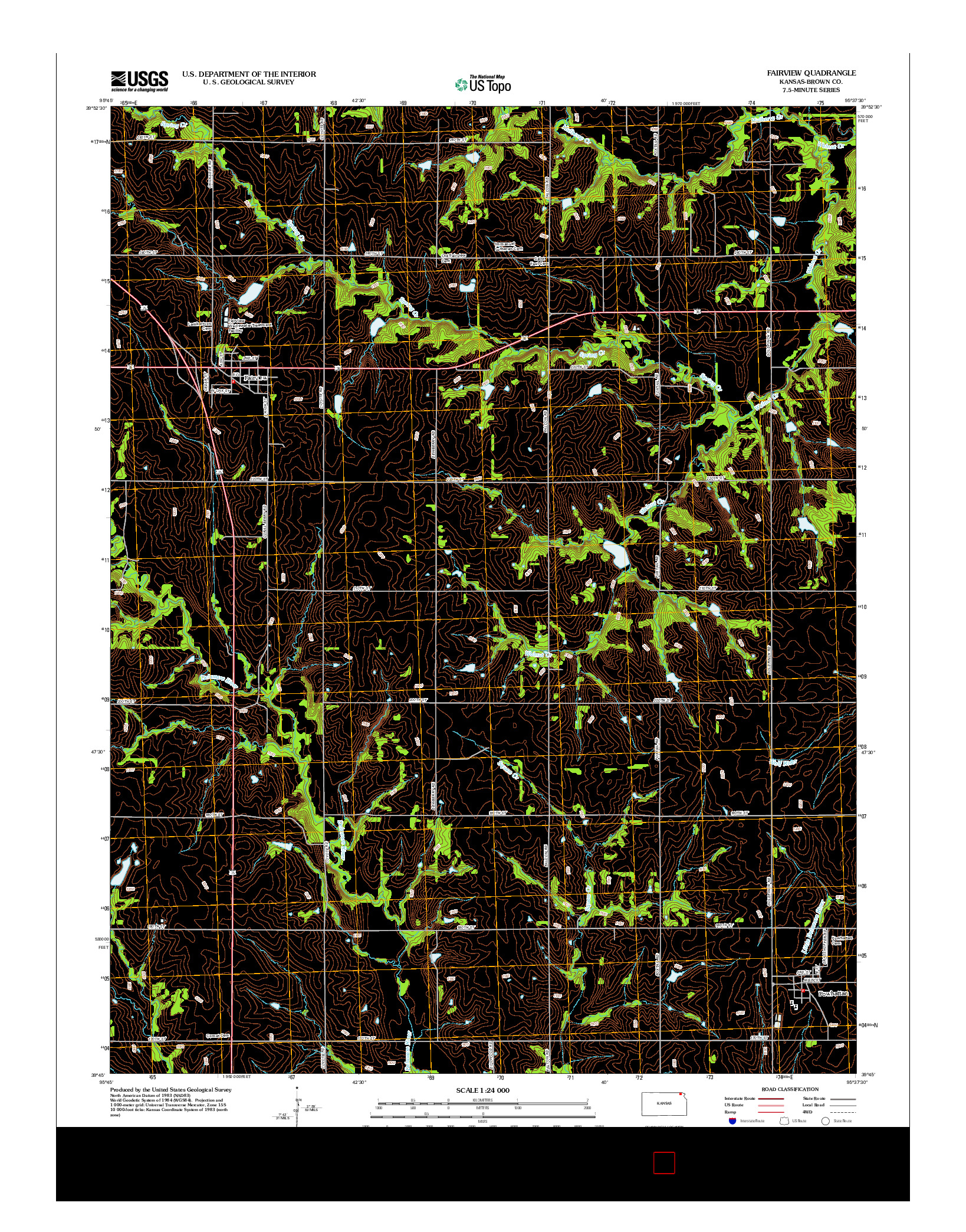 USGS US TOPO 7.5-MINUTE MAP FOR FAIRVIEW, KS 2012