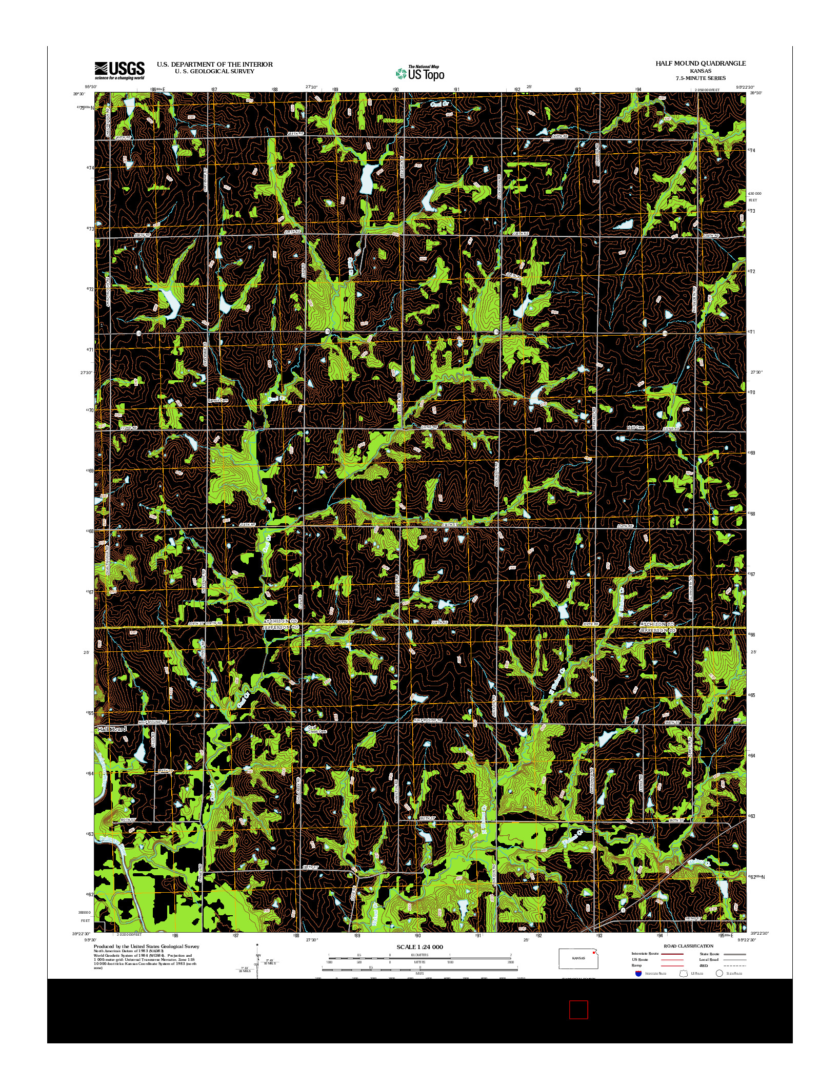 USGS US TOPO 7.5-MINUTE MAP FOR HALF MOUND, KS 2012