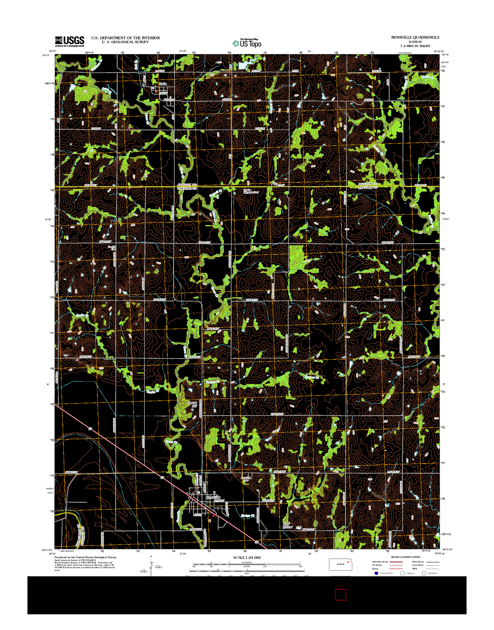 USGS US TOPO 7.5-MINUTE MAP FOR ROSSVILLE, KS 2012