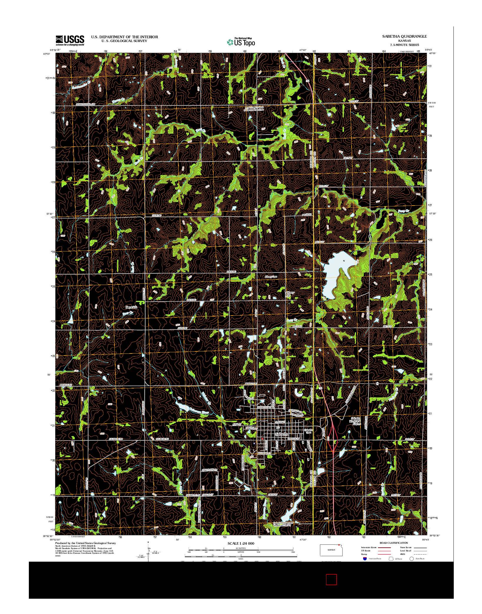 USGS US TOPO 7.5-MINUTE MAP FOR SABETHA, KS 2012