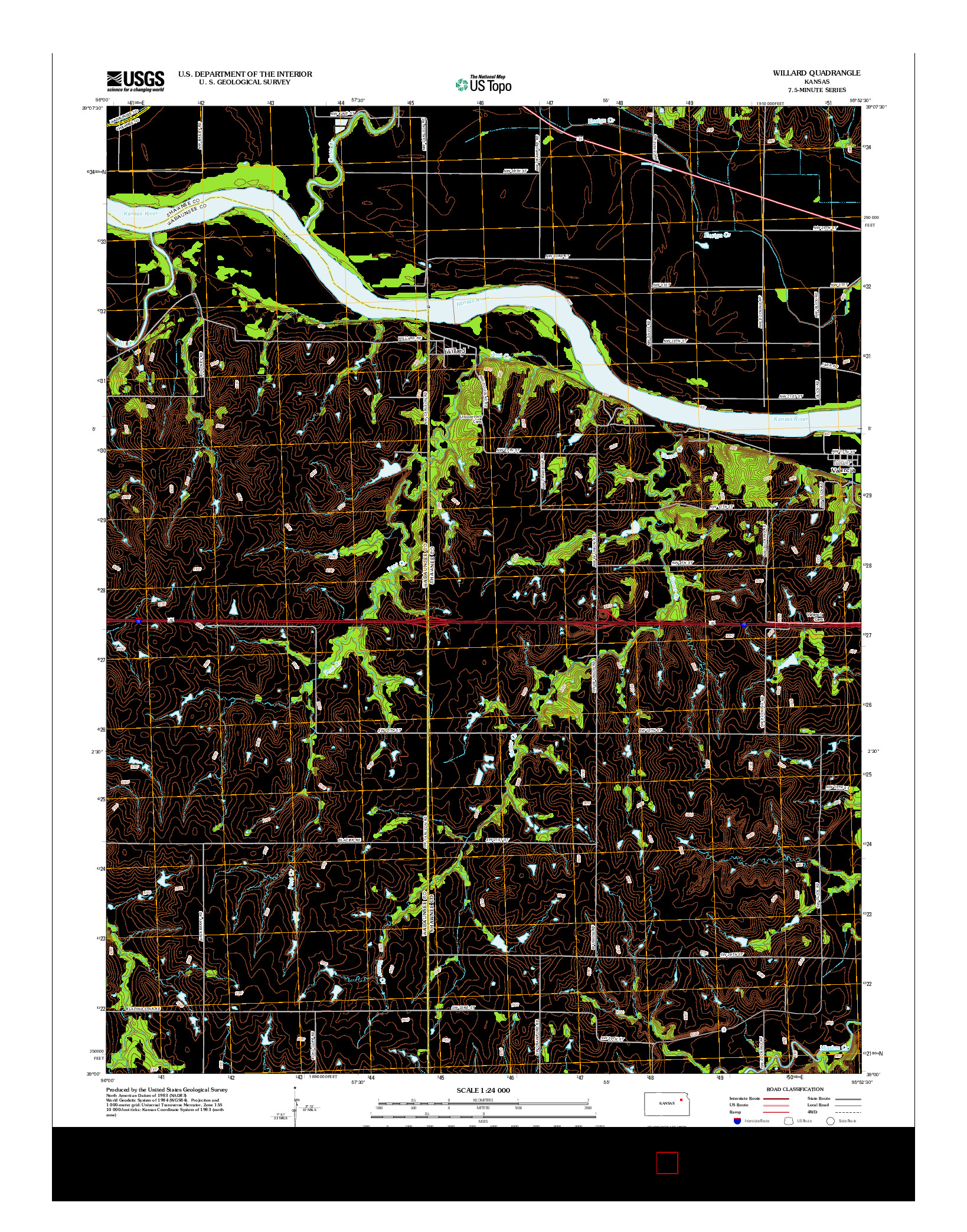 USGS US TOPO 7.5-MINUTE MAP FOR WILLARD, KS 2012