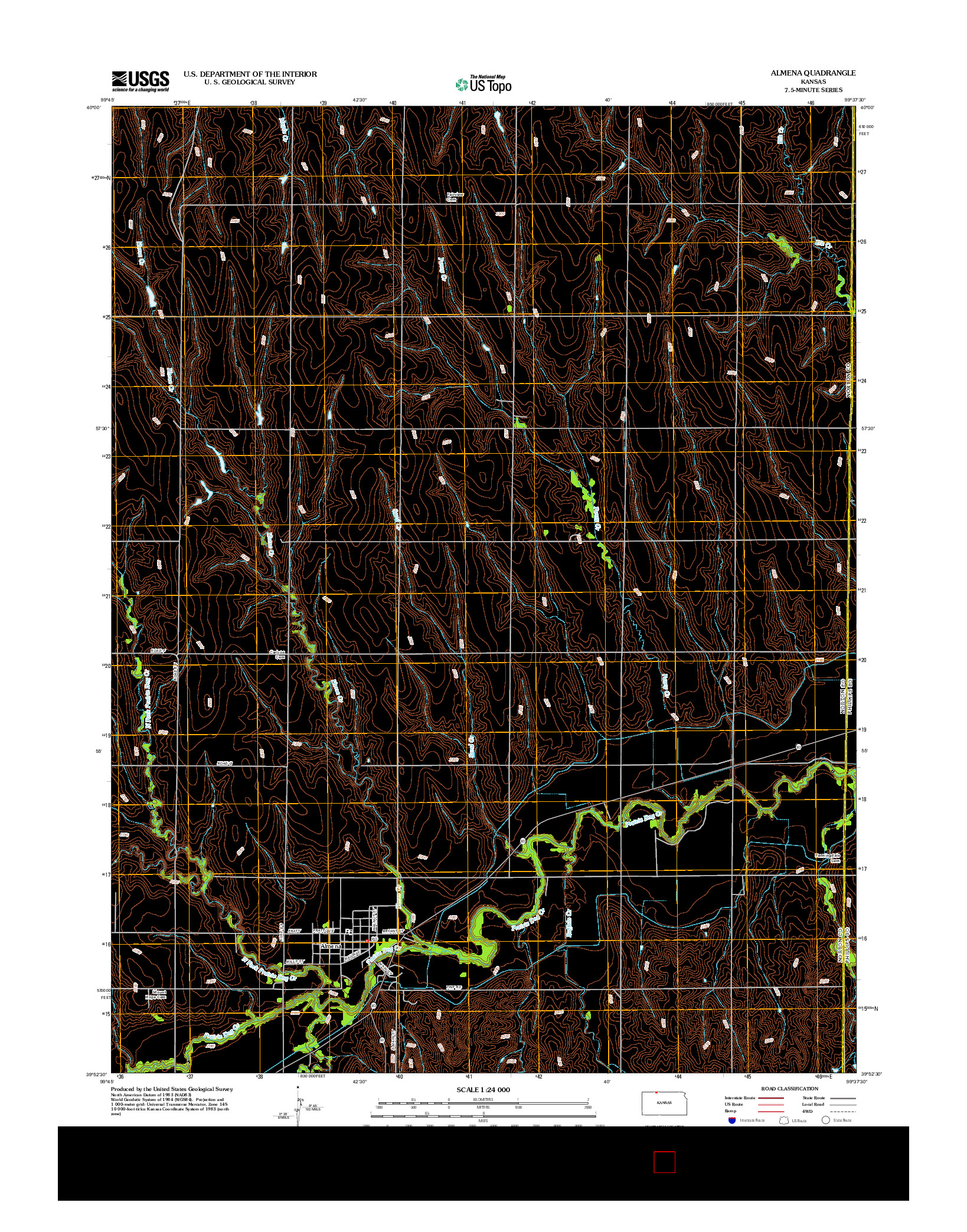 USGS US TOPO 7.5-MINUTE MAP FOR ALMENA, KS 2012