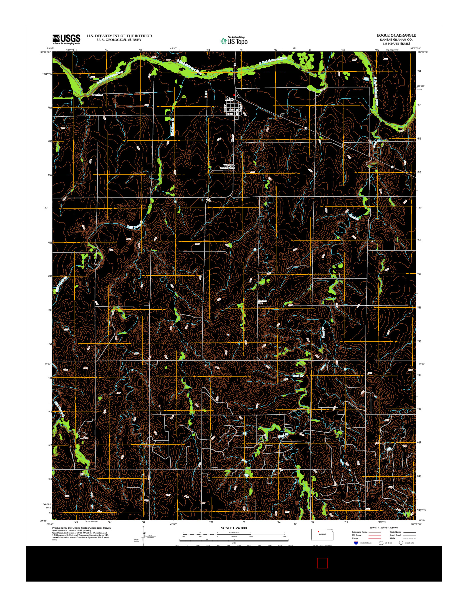 USGS US TOPO 7.5-MINUTE MAP FOR BOGUE, KS 2012