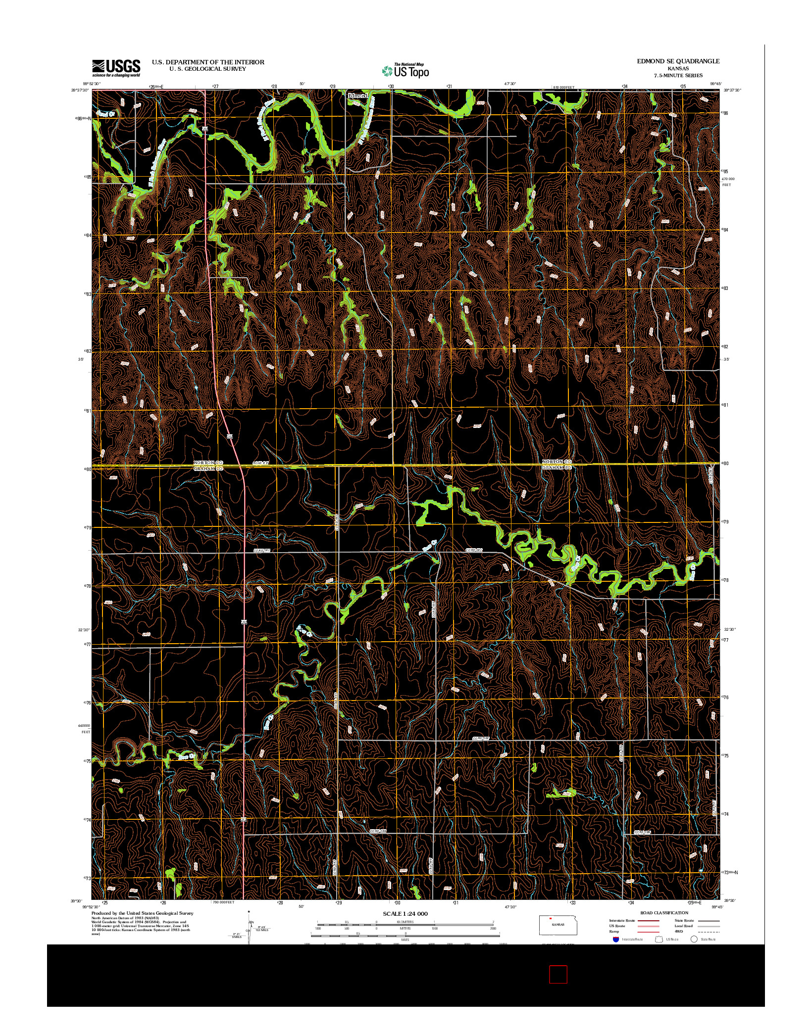 USGS US TOPO 7.5-MINUTE MAP FOR EDMOND SE, KS 2012