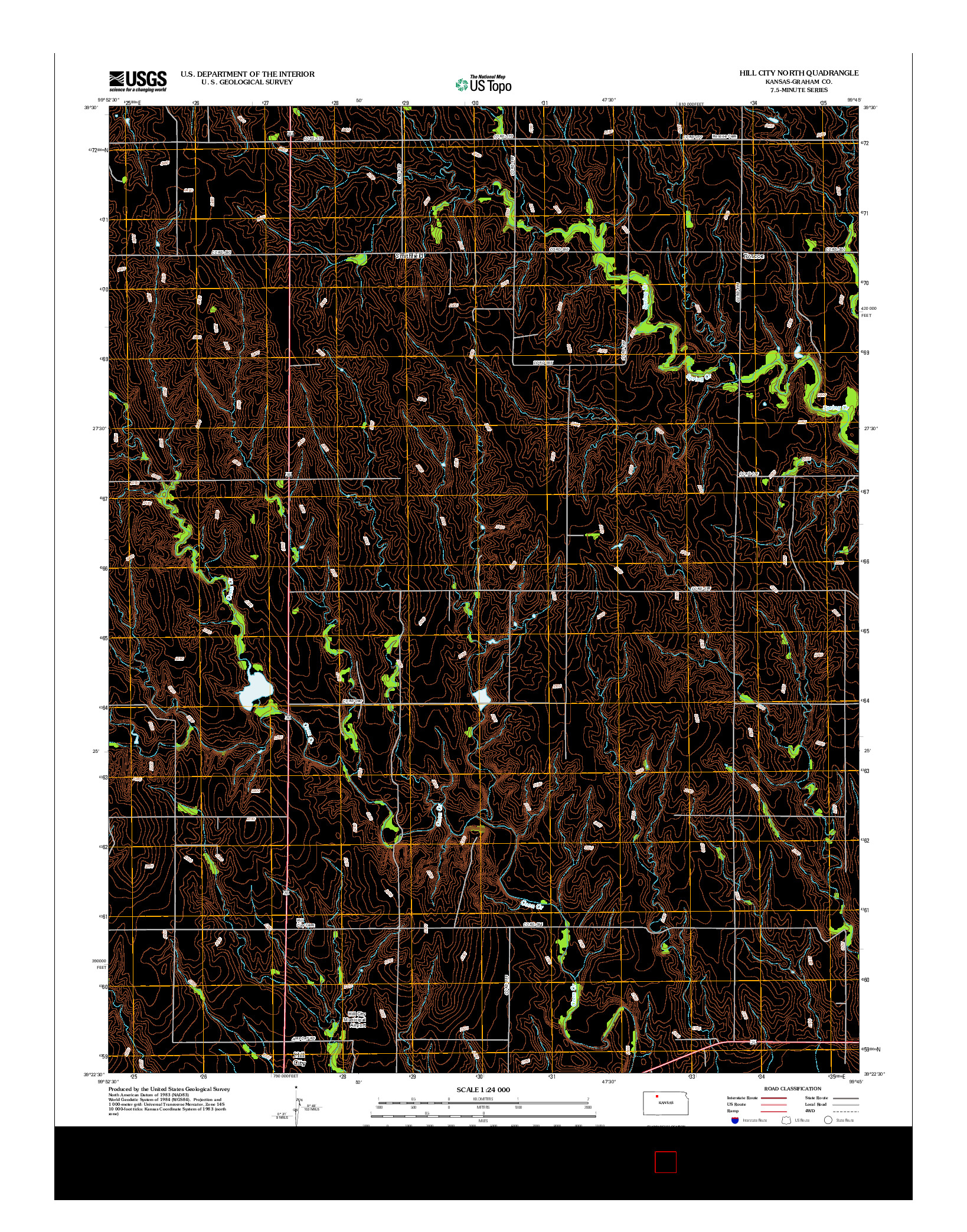USGS US TOPO 7.5-MINUTE MAP FOR HILL CITY NORTH, KS 2012