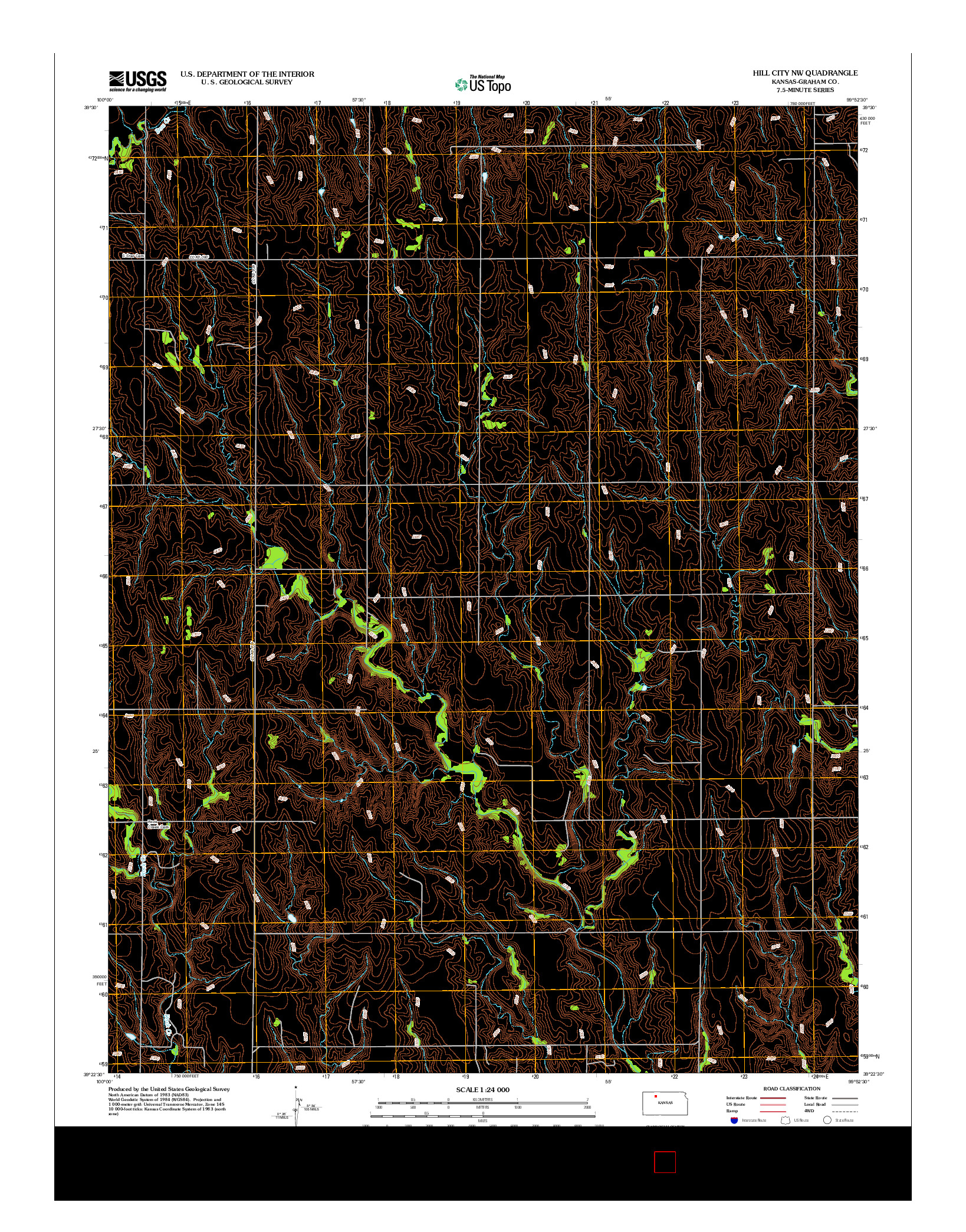 USGS US TOPO 7.5-MINUTE MAP FOR HILL CITY NW, KS 2012