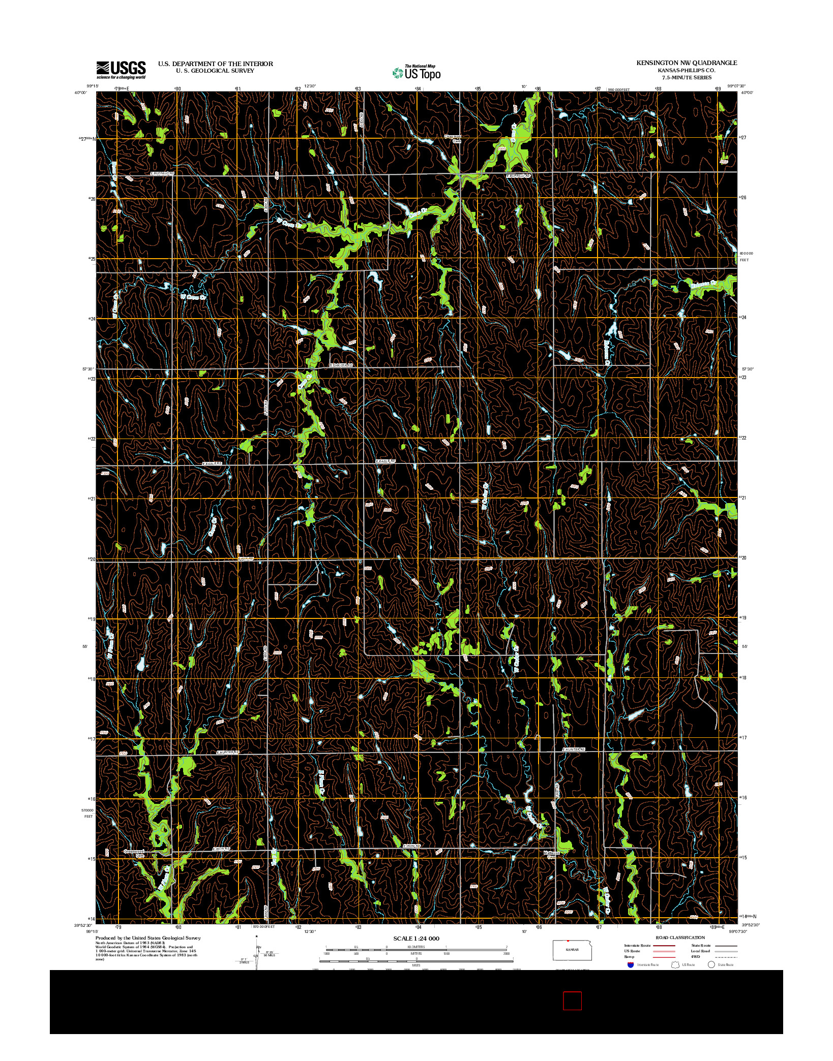 USGS US TOPO 7.5-MINUTE MAP FOR KENSINGTON NW, KS 2012