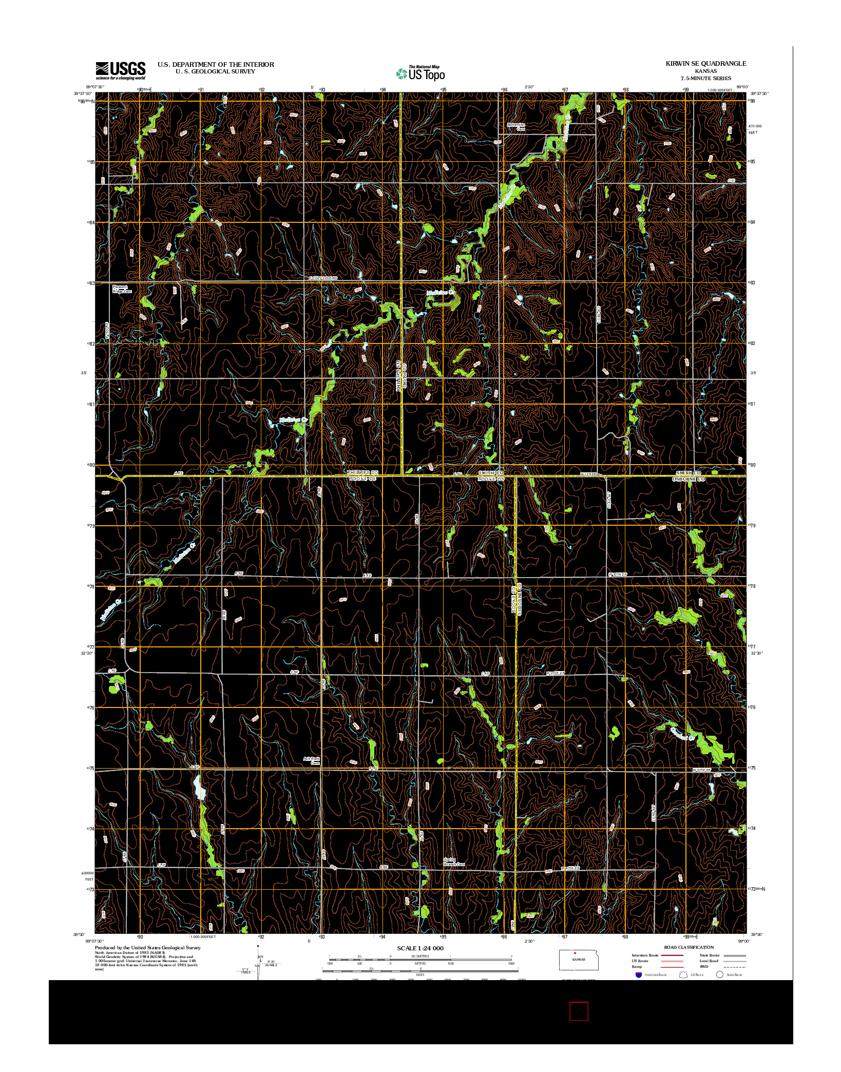 USGS US TOPO 7.5-MINUTE MAP FOR KIRWIN SE, KS 2012