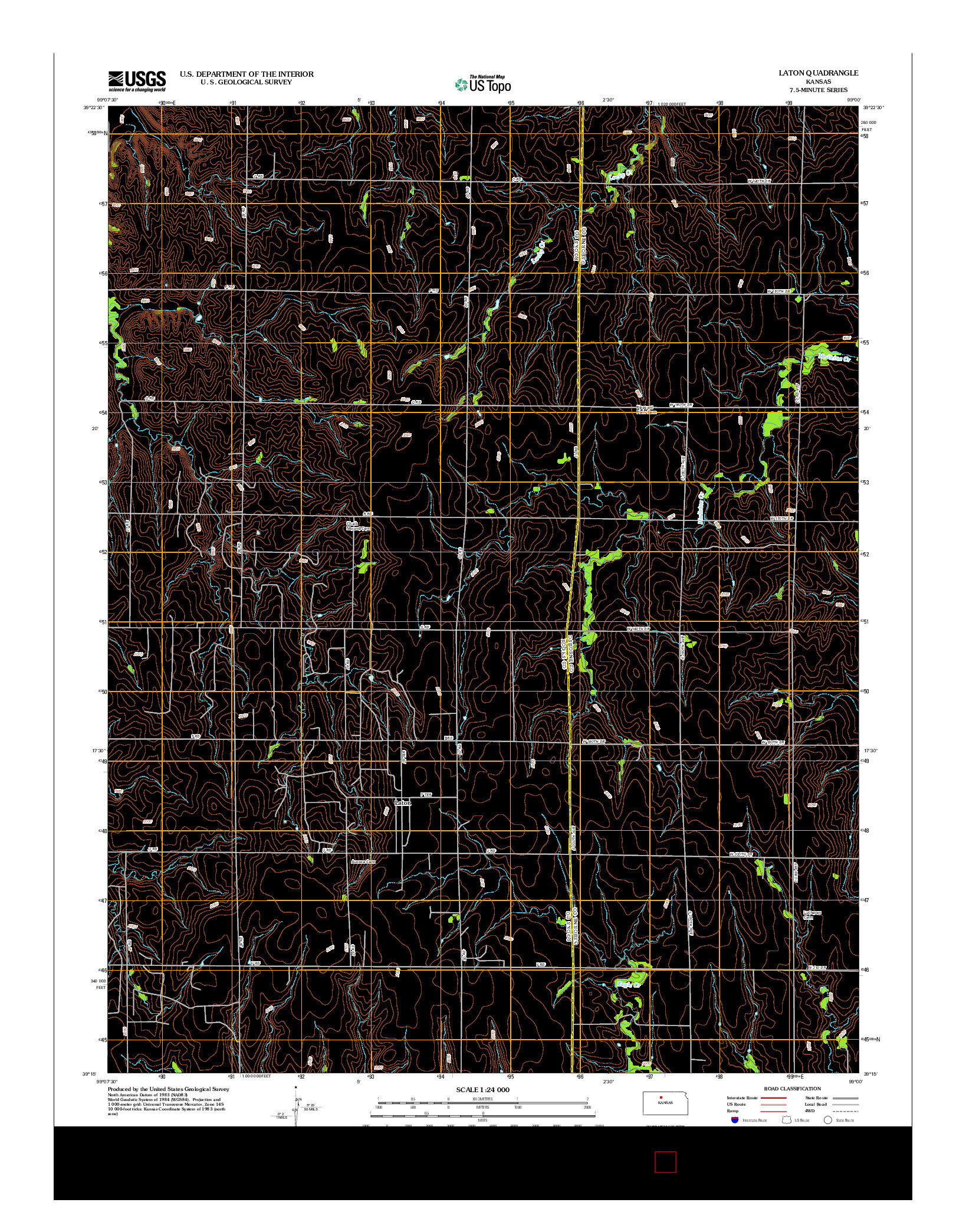USGS US TOPO 7.5-MINUTE MAP FOR LATON, KS 2012