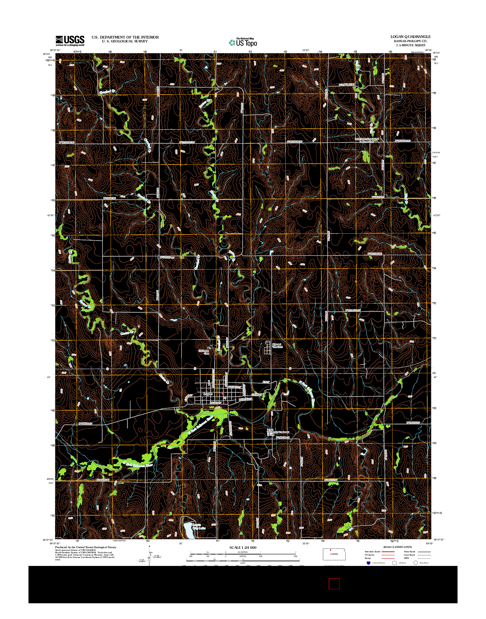 USGS US TOPO 7.5-MINUTE MAP FOR LOGAN, KS 2012