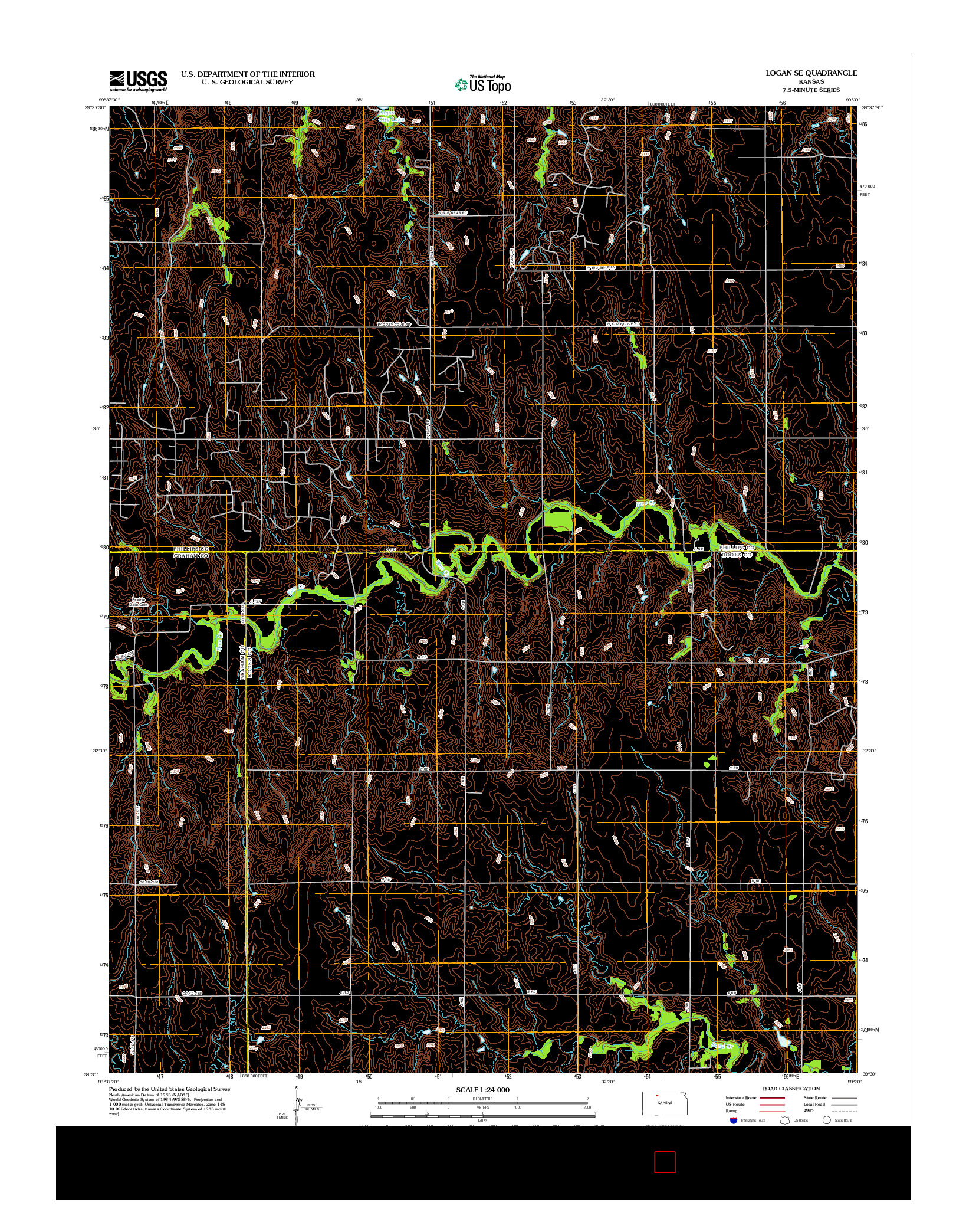 USGS US TOPO 7.5-MINUTE MAP FOR LOGAN SE, KS 2012