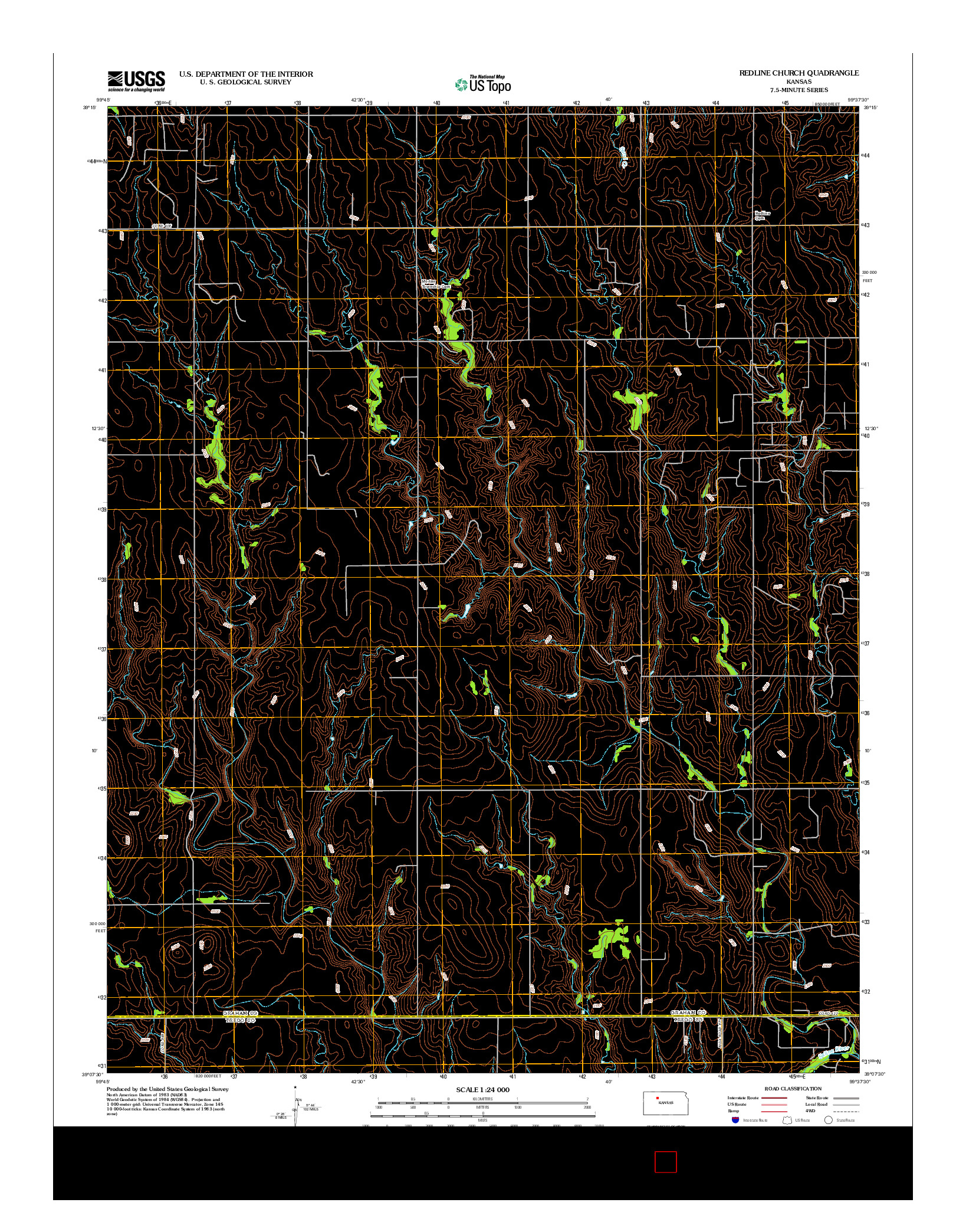 USGS US TOPO 7.5-MINUTE MAP FOR REDLINE CHURCH, KS 2012