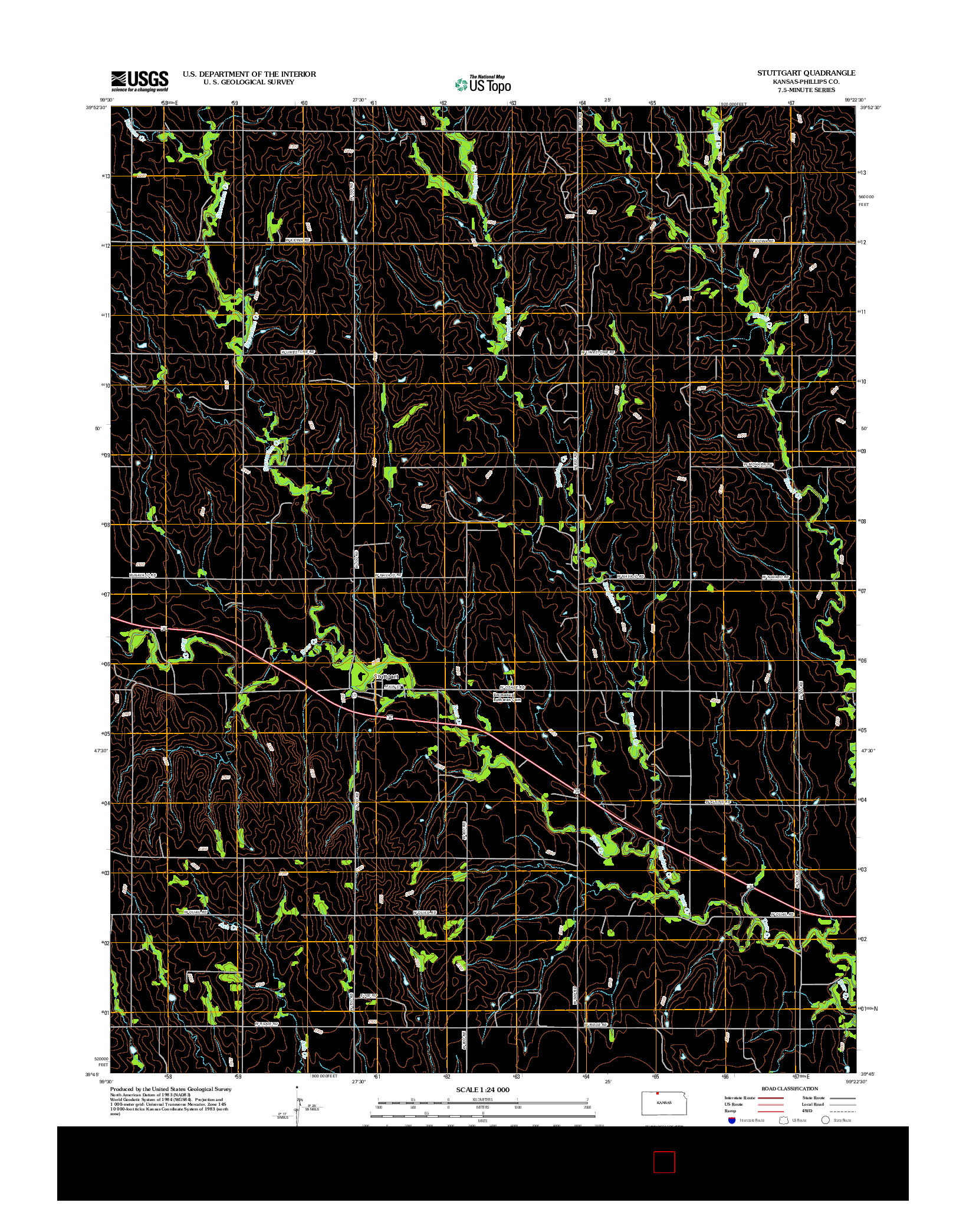 USGS US TOPO 7.5-MINUTE MAP FOR STUTTGART, KS 2012