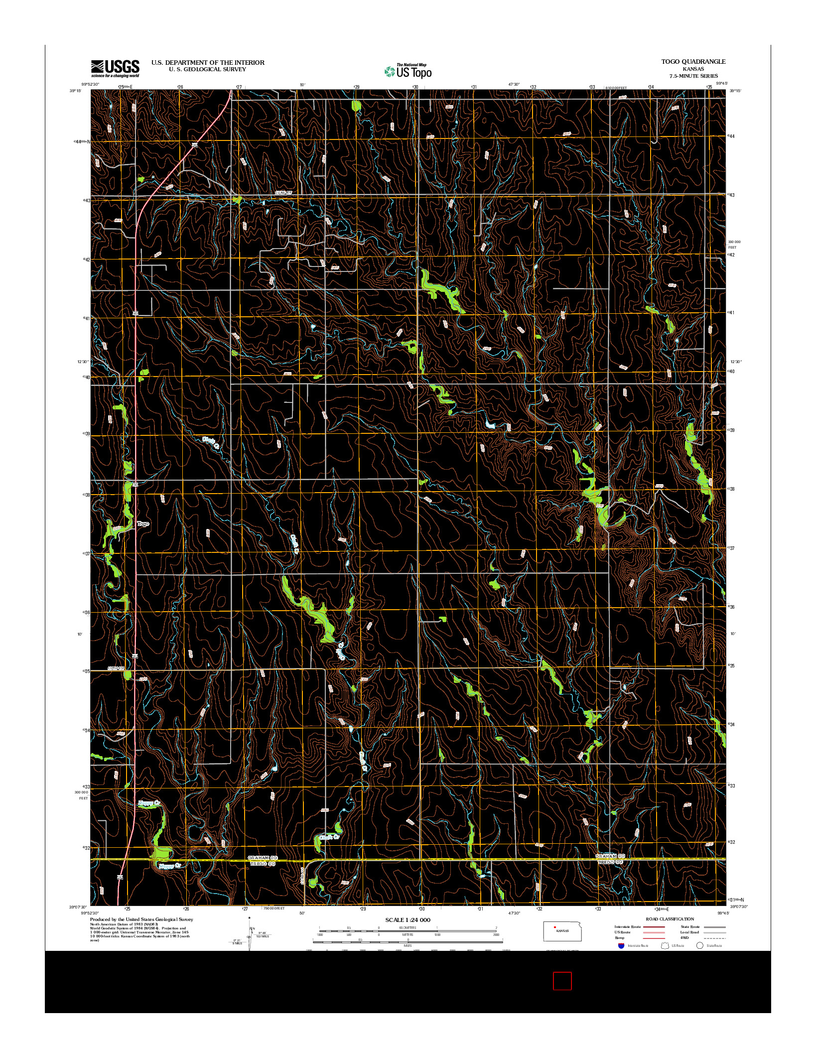 USGS US TOPO 7.5-MINUTE MAP FOR TOGO, KS 2012