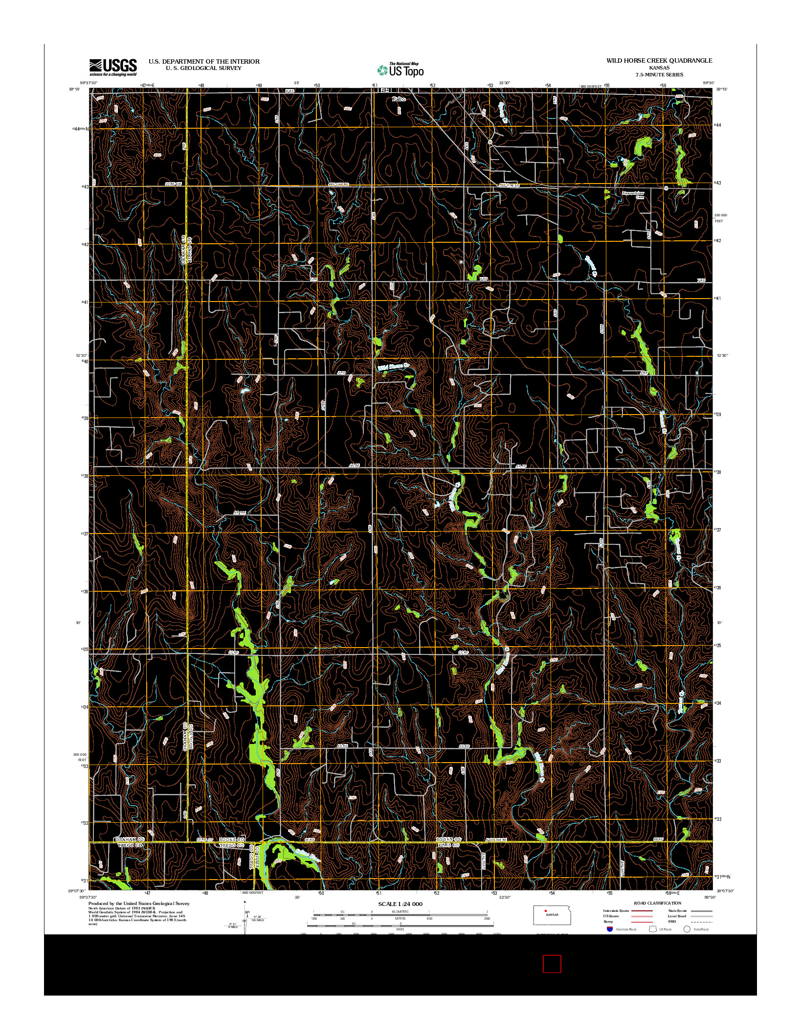 USGS US TOPO 7.5-MINUTE MAP FOR WILD HORSE CREEK, KS 2012