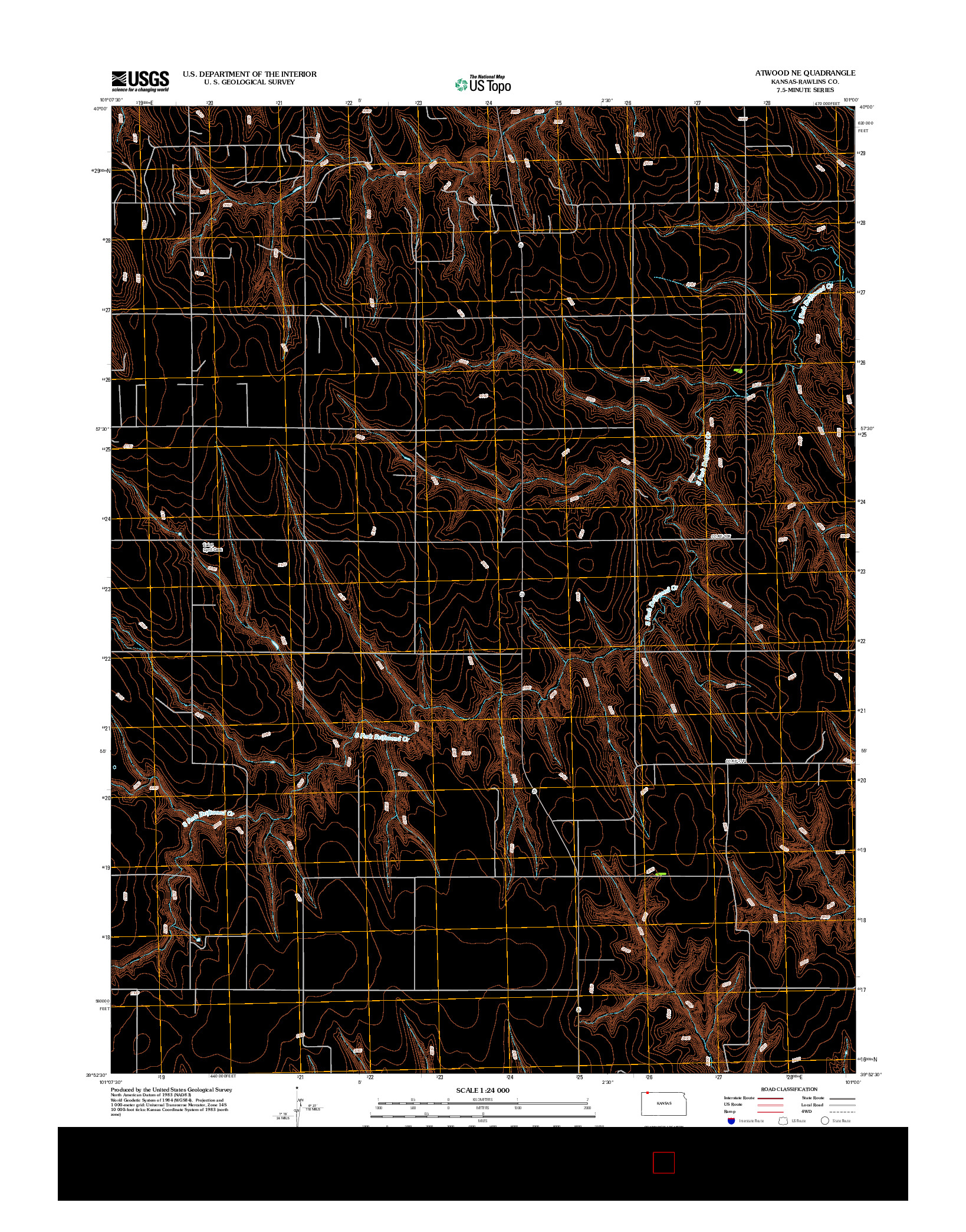 USGS US TOPO 7.5-MINUTE MAP FOR ATWOOD NE, KS 2012