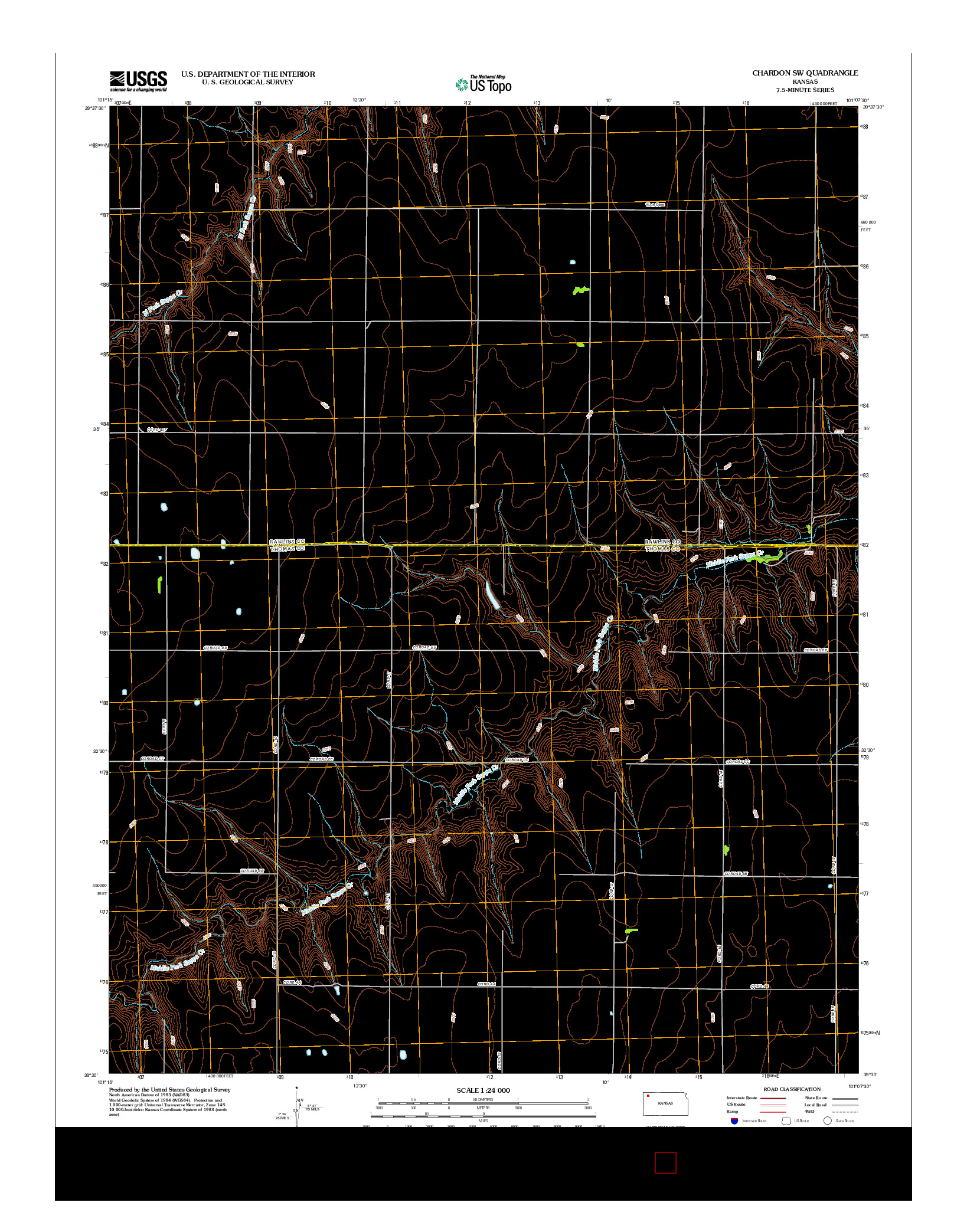 USGS US TOPO 7.5-MINUTE MAP FOR CHARDON SW, KS 2012