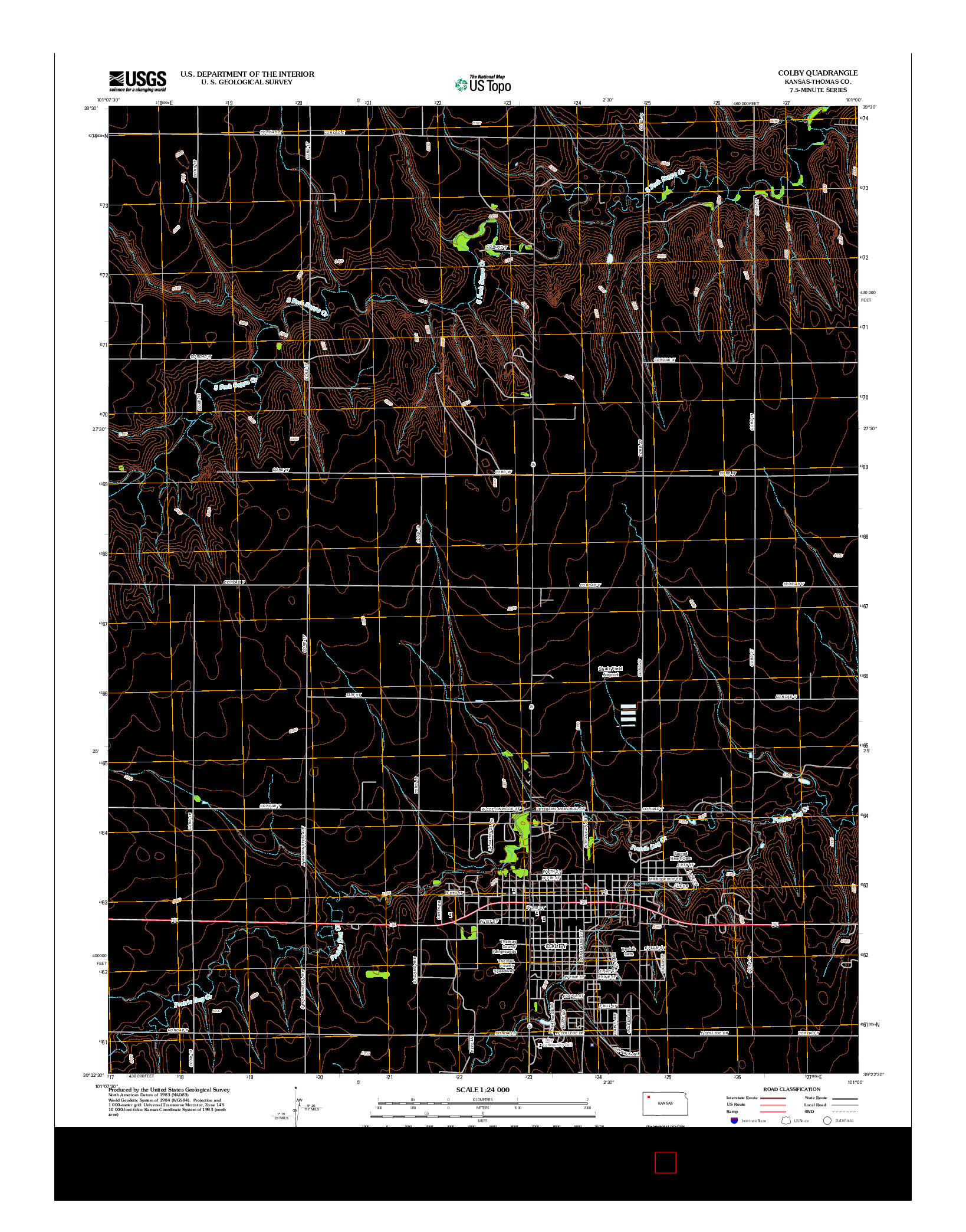 USGS US TOPO 7.5-MINUTE MAP FOR COLBY, KS 2012