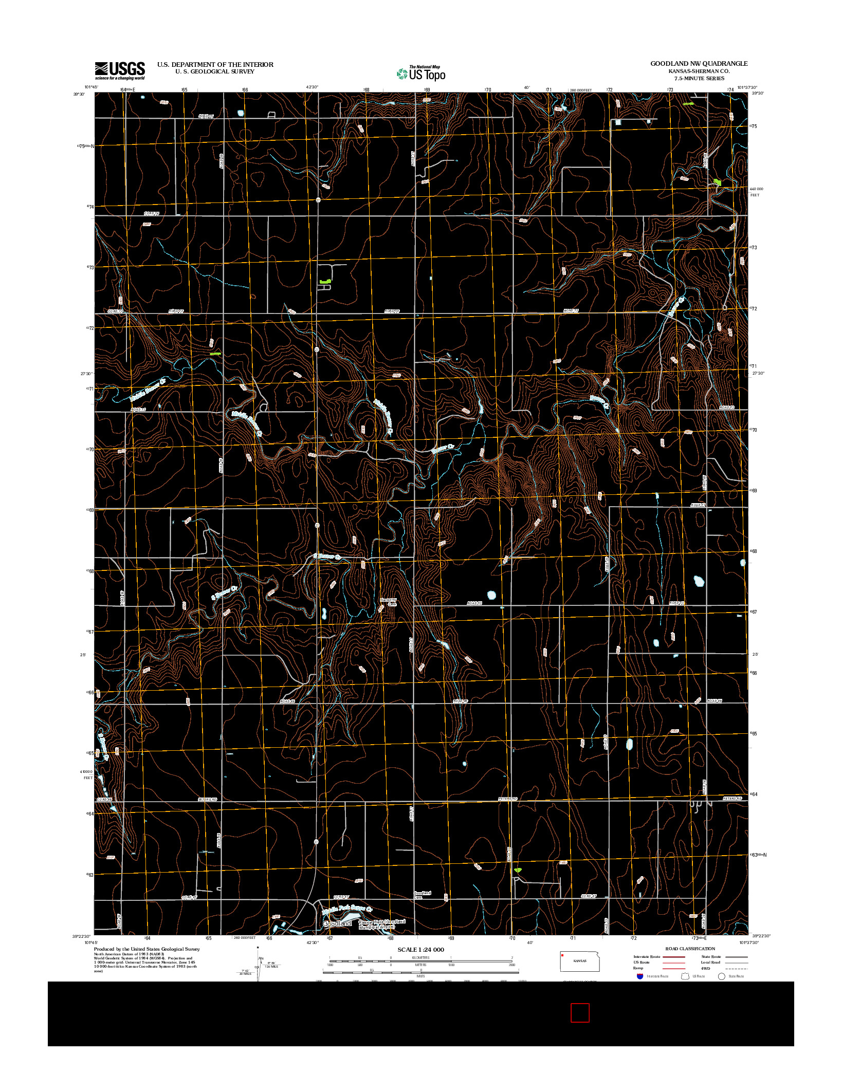 USGS US TOPO 7.5-MINUTE MAP FOR GOODLAND NW, KS 2012