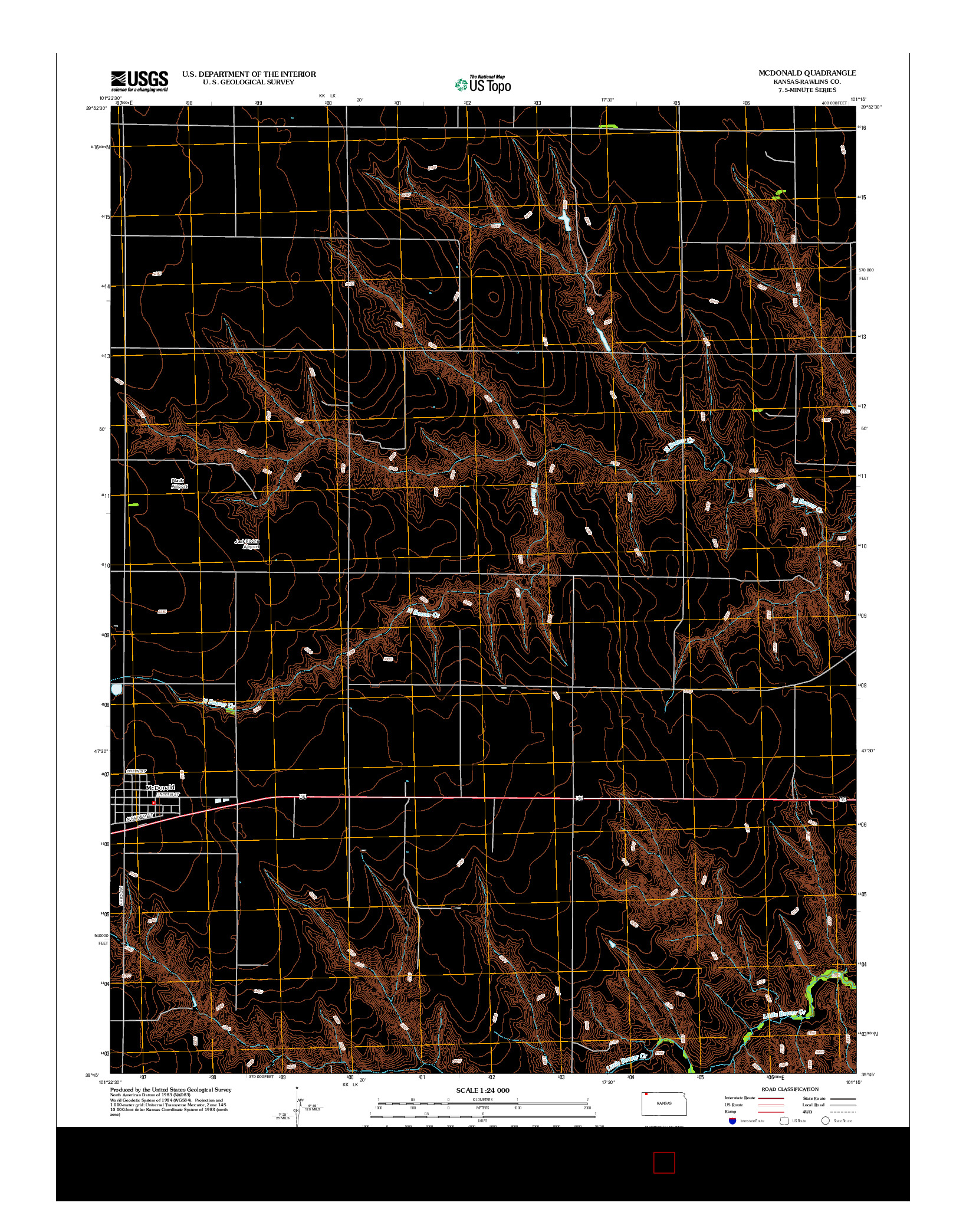 USGS US TOPO 7.5-MINUTE MAP FOR MCDONALD, KS 2012