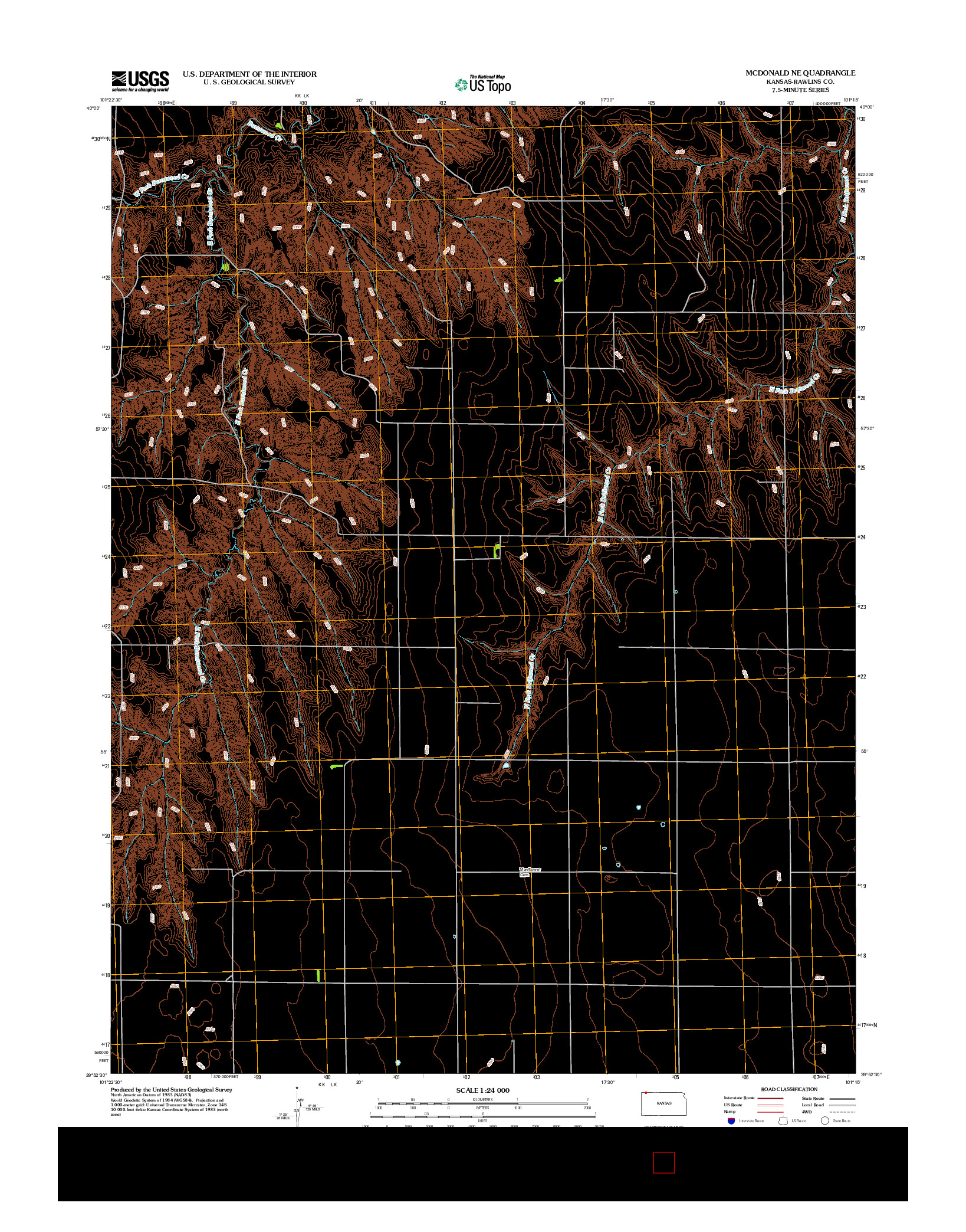 USGS US TOPO 7.5-MINUTE MAP FOR MCDONALD NE, KS 2012