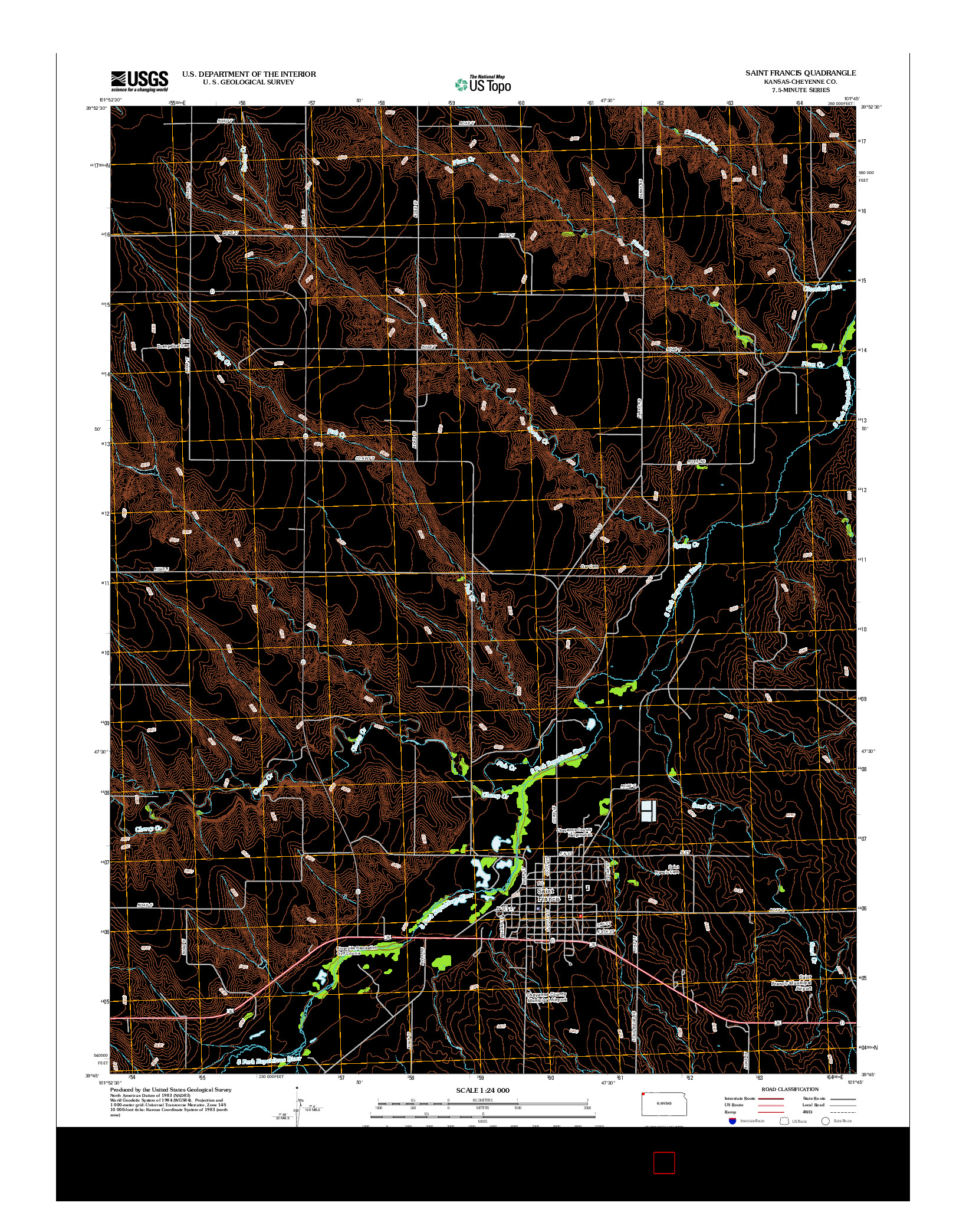USGS US TOPO 7.5-MINUTE MAP FOR SAINT FRANCIS, KS 2012