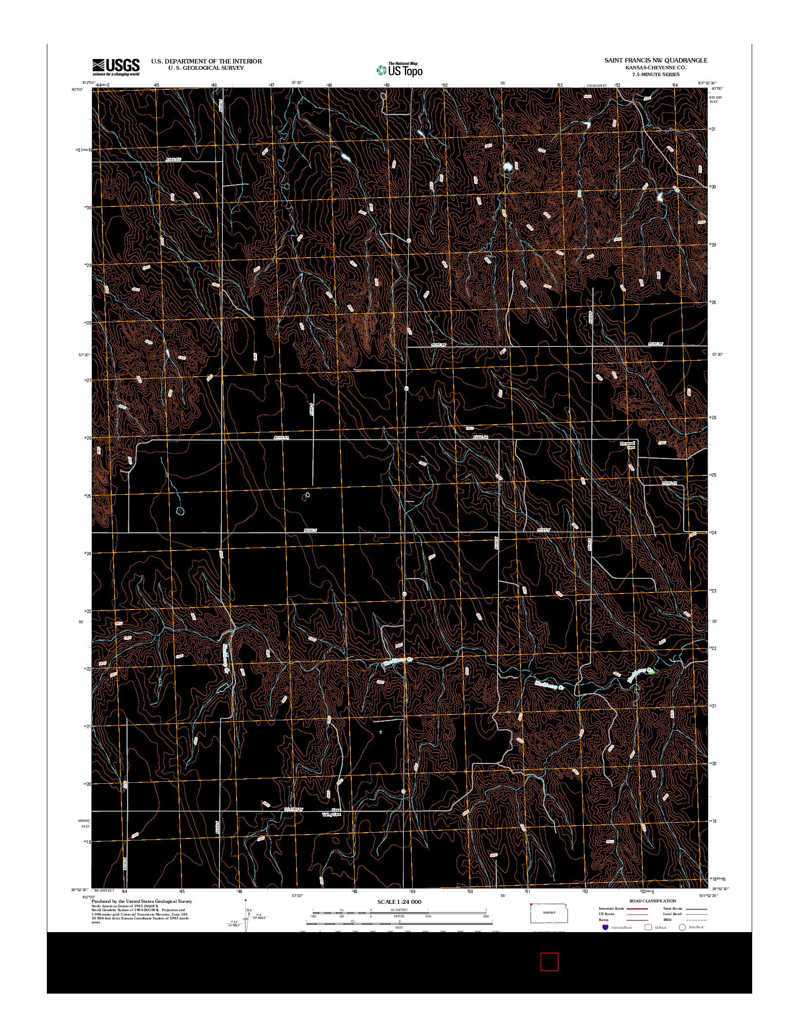 USGS US TOPO 7.5-MINUTE MAP FOR SAINT FRANCIS NW, KS 2012