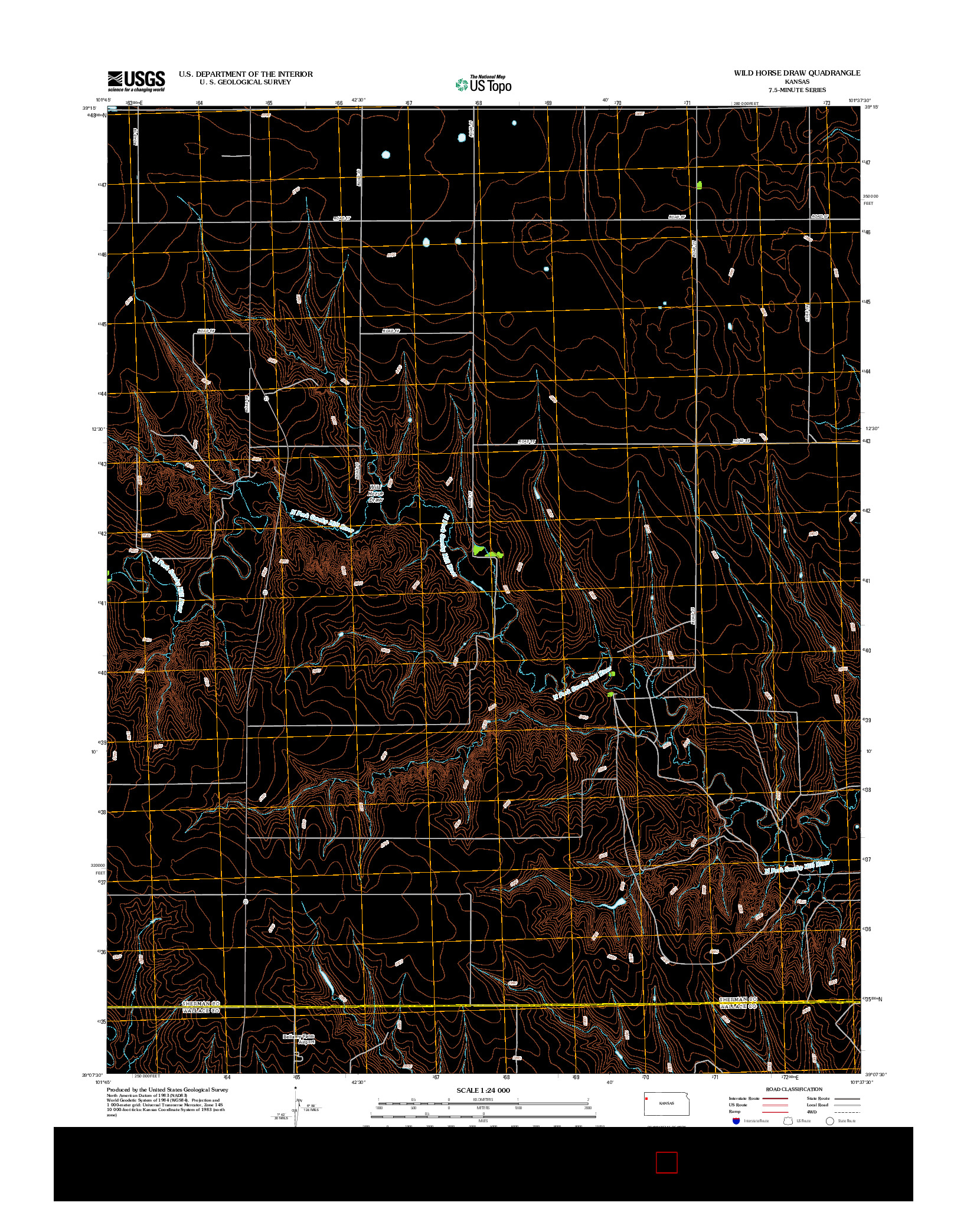 USGS US TOPO 7.5-MINUTE MAP FOR WILD HORSE DRAW, KS 2012