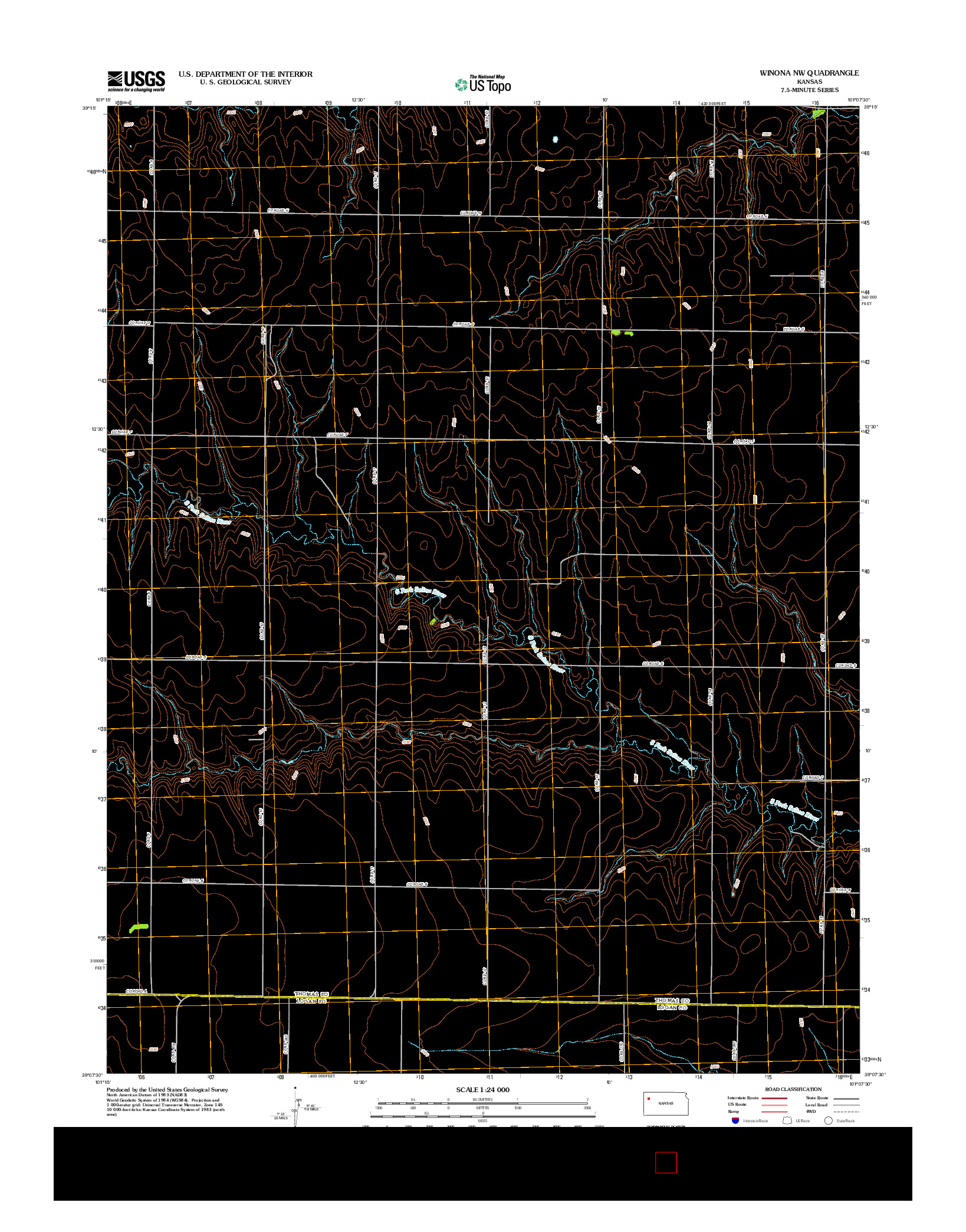 USGS US TOPO 7.5-MINUTE MAP FOR WINONA NW, KS 2012