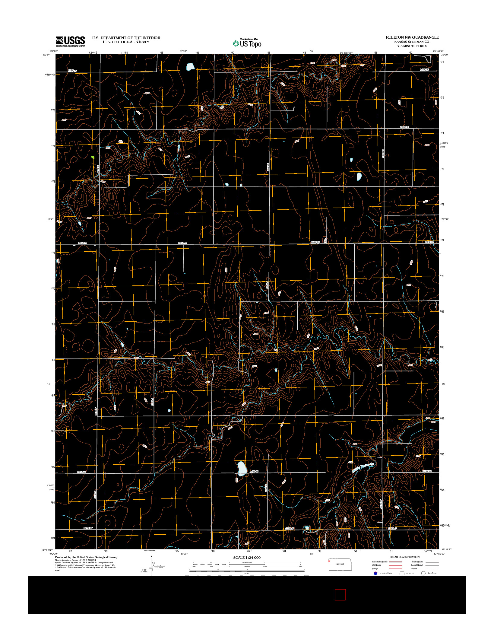 USGS US TOPO 7.5-MINUTE MAP FOR RULETON NW, KS 2012
