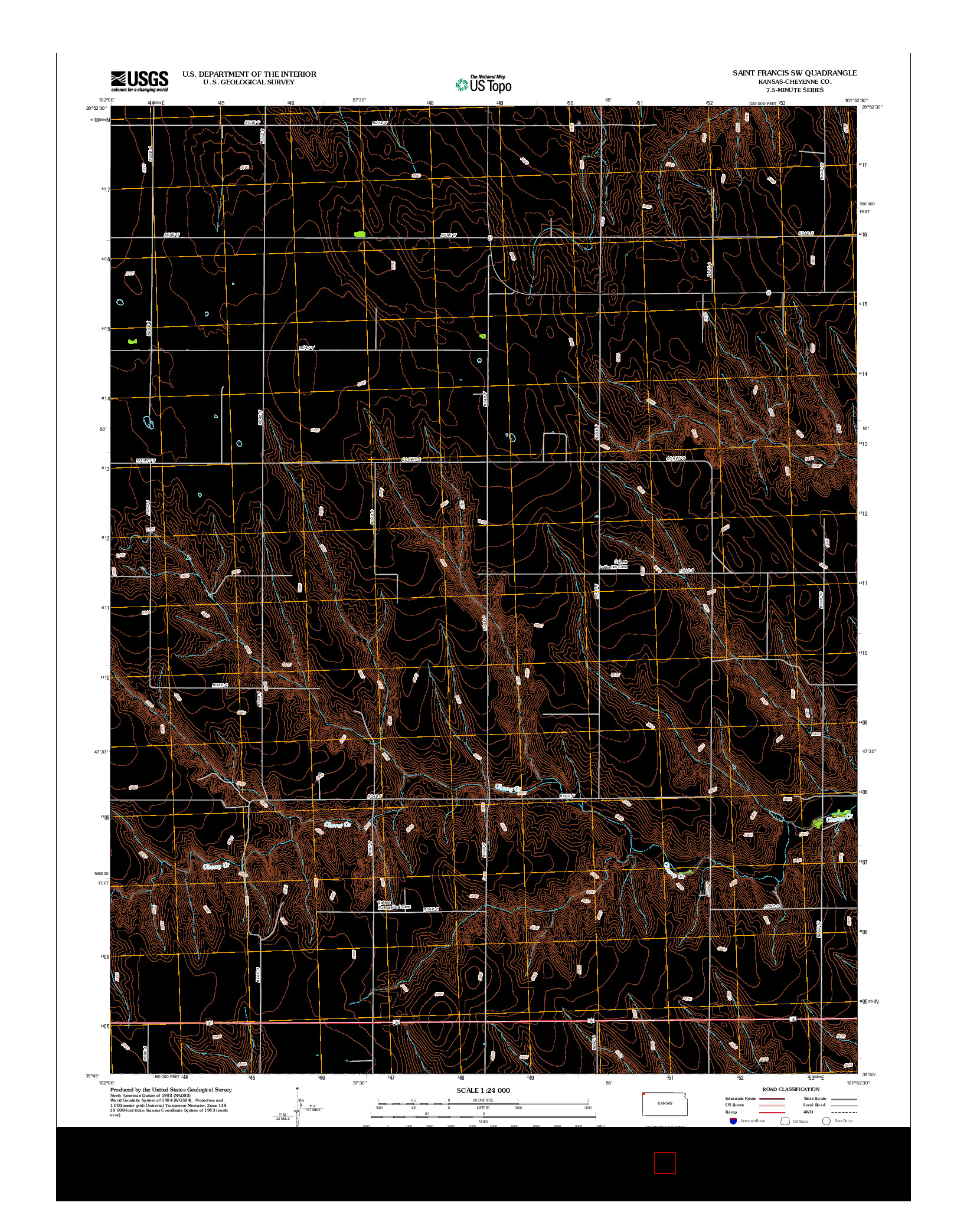 USGS US TOPO 7.5-MINUTE MAP FOR SAINT FRANCIS SW, KS 2012