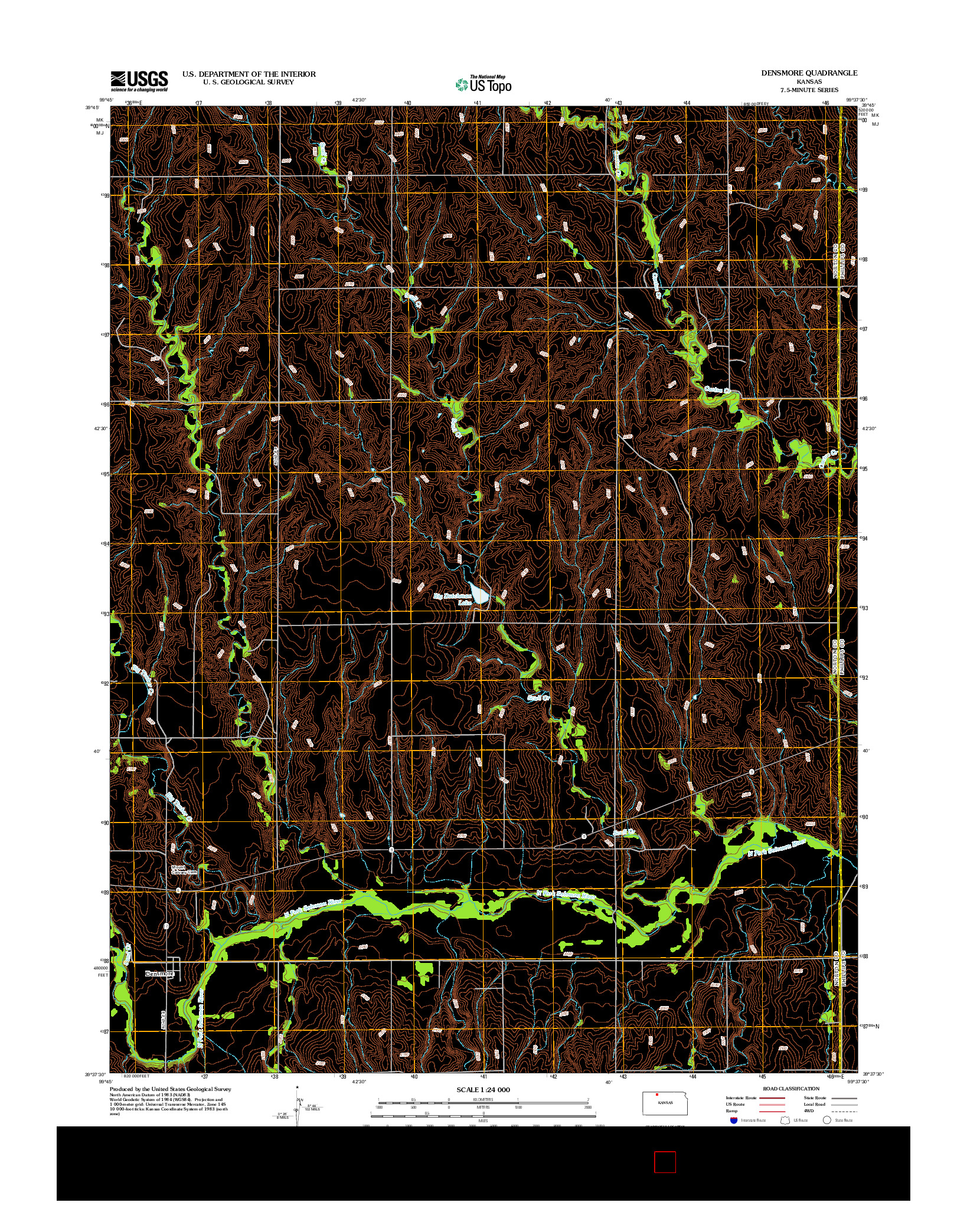 USGS US TOPO 7.5-MINUTE MAP FOR DENSMORE, KS 2012