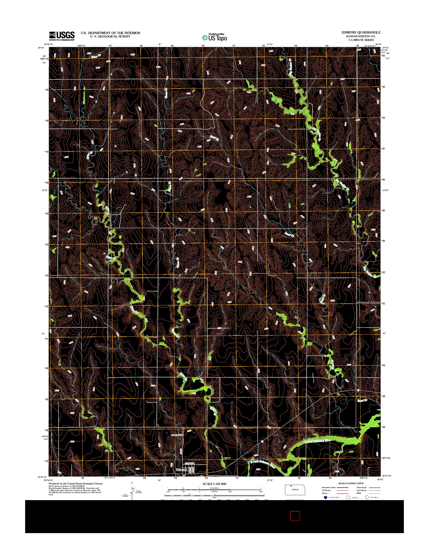 USGS US TOPO 7.5-MINUTE MAP FOR EDMOND, KS 2012