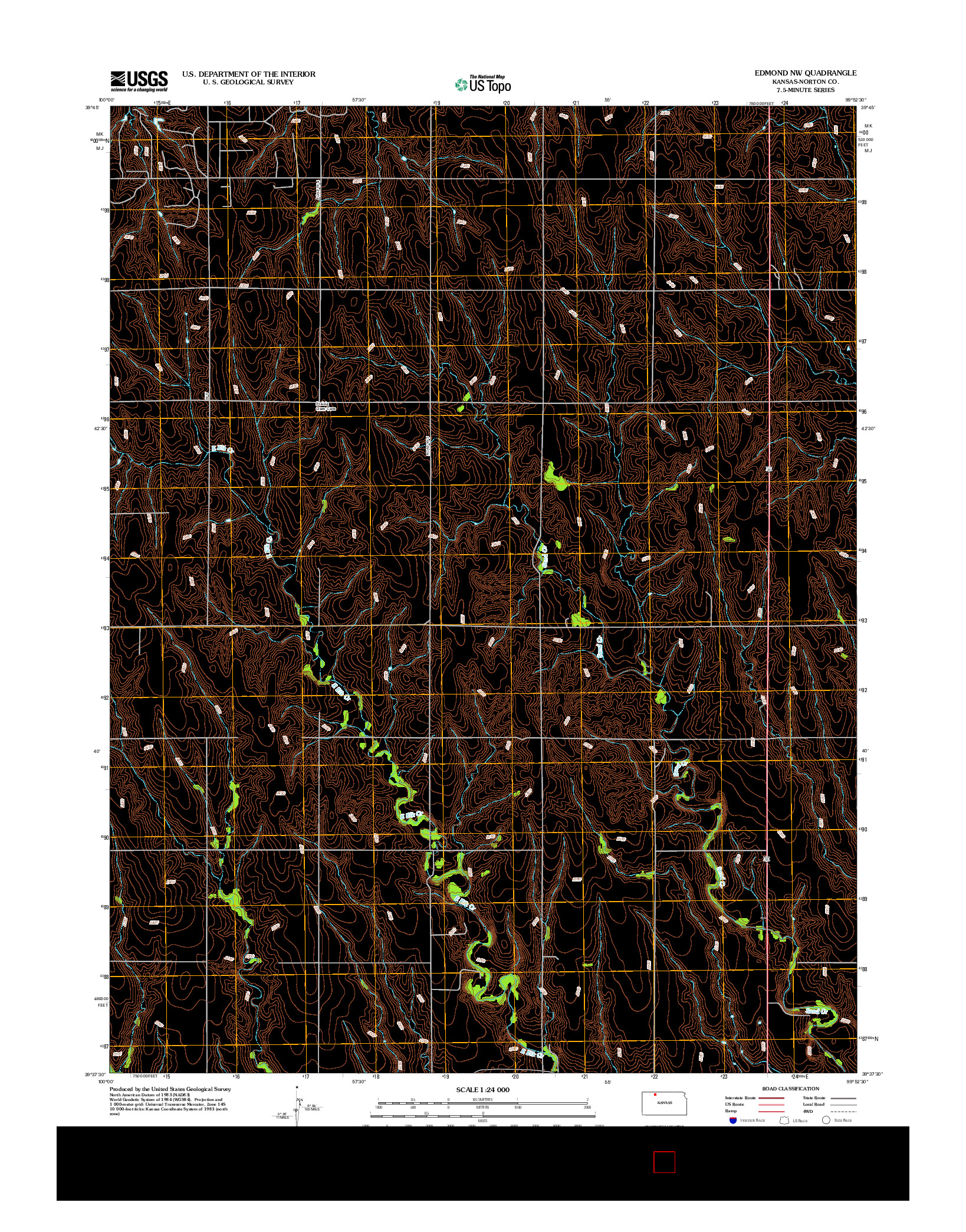 USGS US TOPO 7.5-MINUTE MAP FOR EDMOND NW, KS 2012