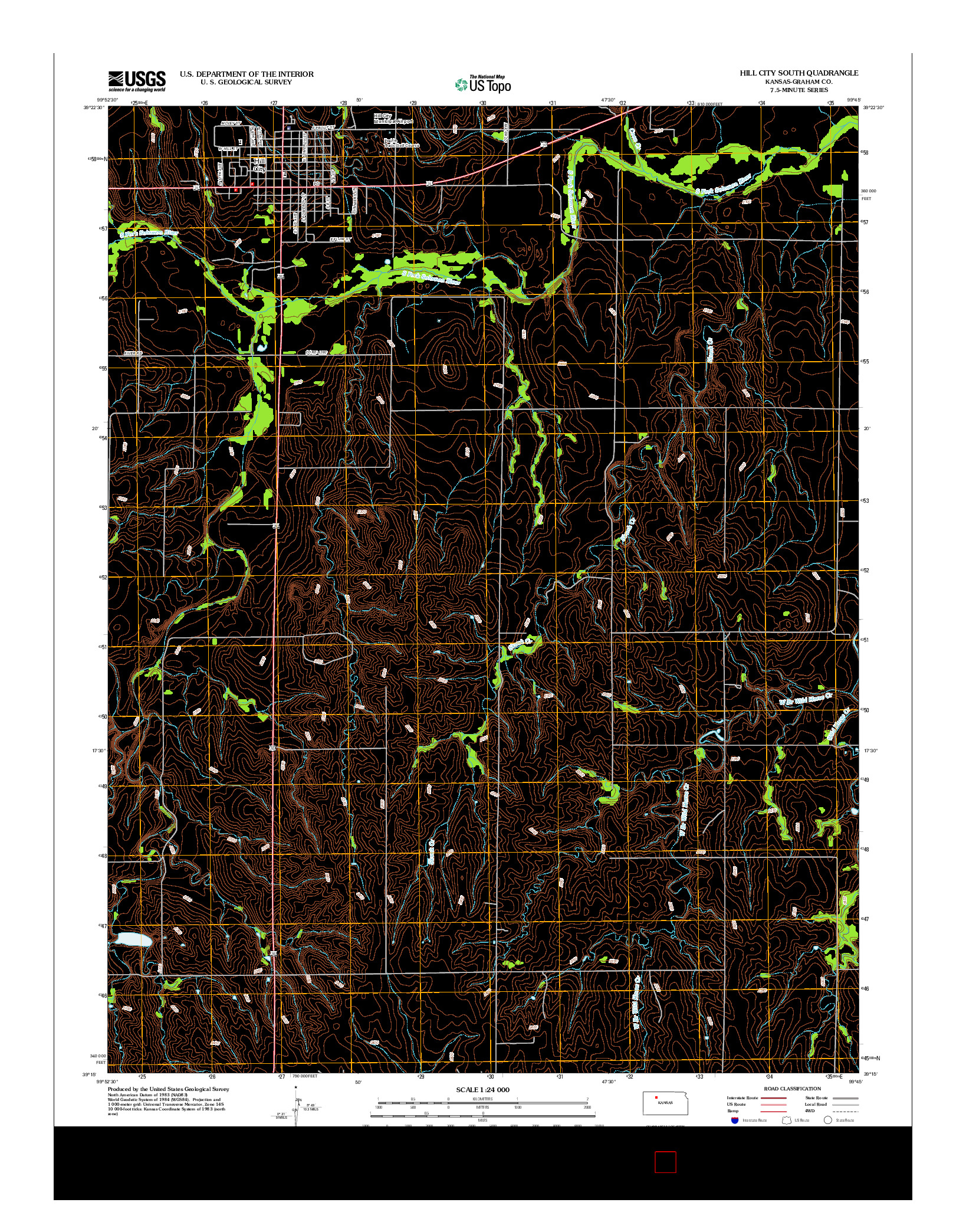 USGS US TOPO 7.5-MINUTE MAP FOR HILL CITY SOUTH, KS 2012