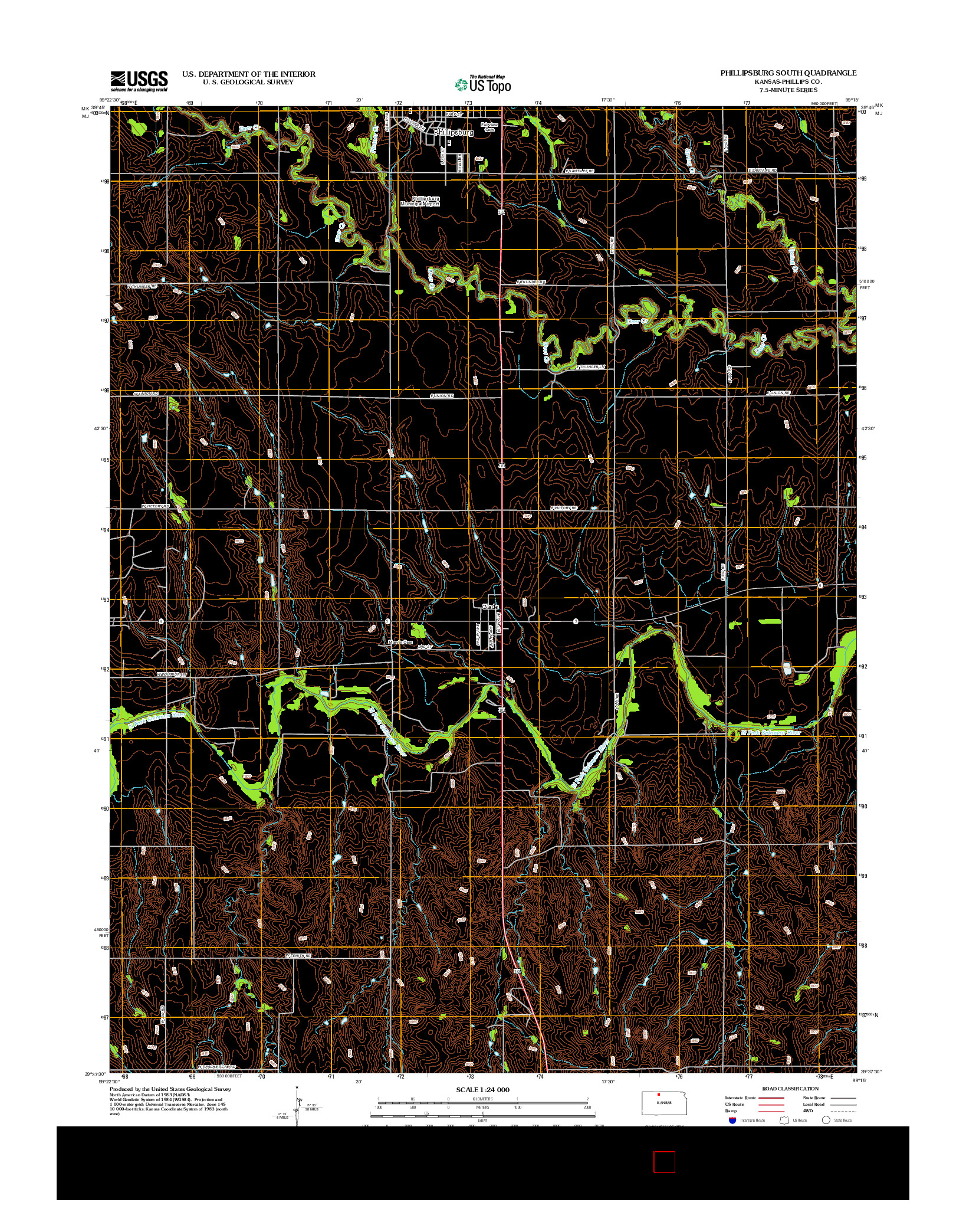 USGS US TOPO 7.5-MINUTE MAP FOR PHILLIPSBURG SOUTH, KS 2012