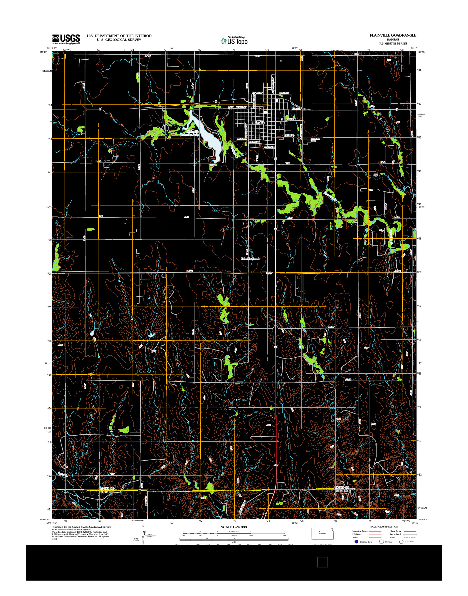 USGS US TOPO 7.5-MINUTE MAP FOR PLAINVILLE, KS 2012