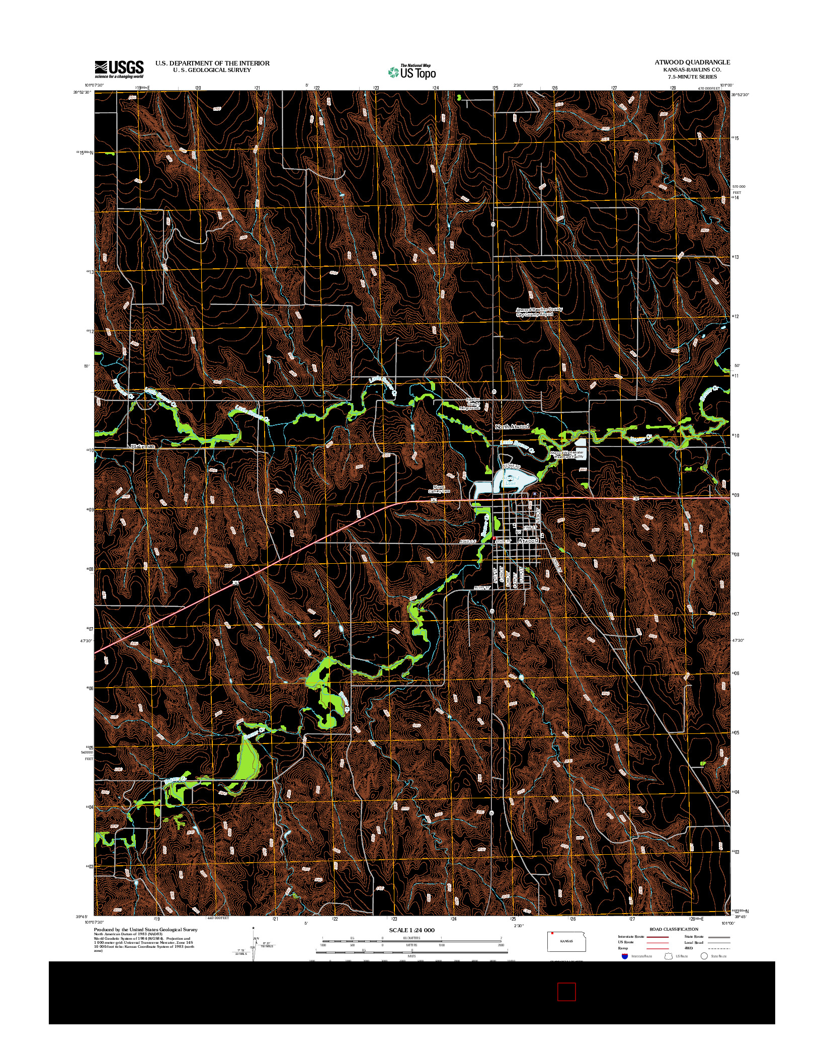 USGS US TOPO 7.5-MINUTE MAP FOR ATWOOD, KS 2012