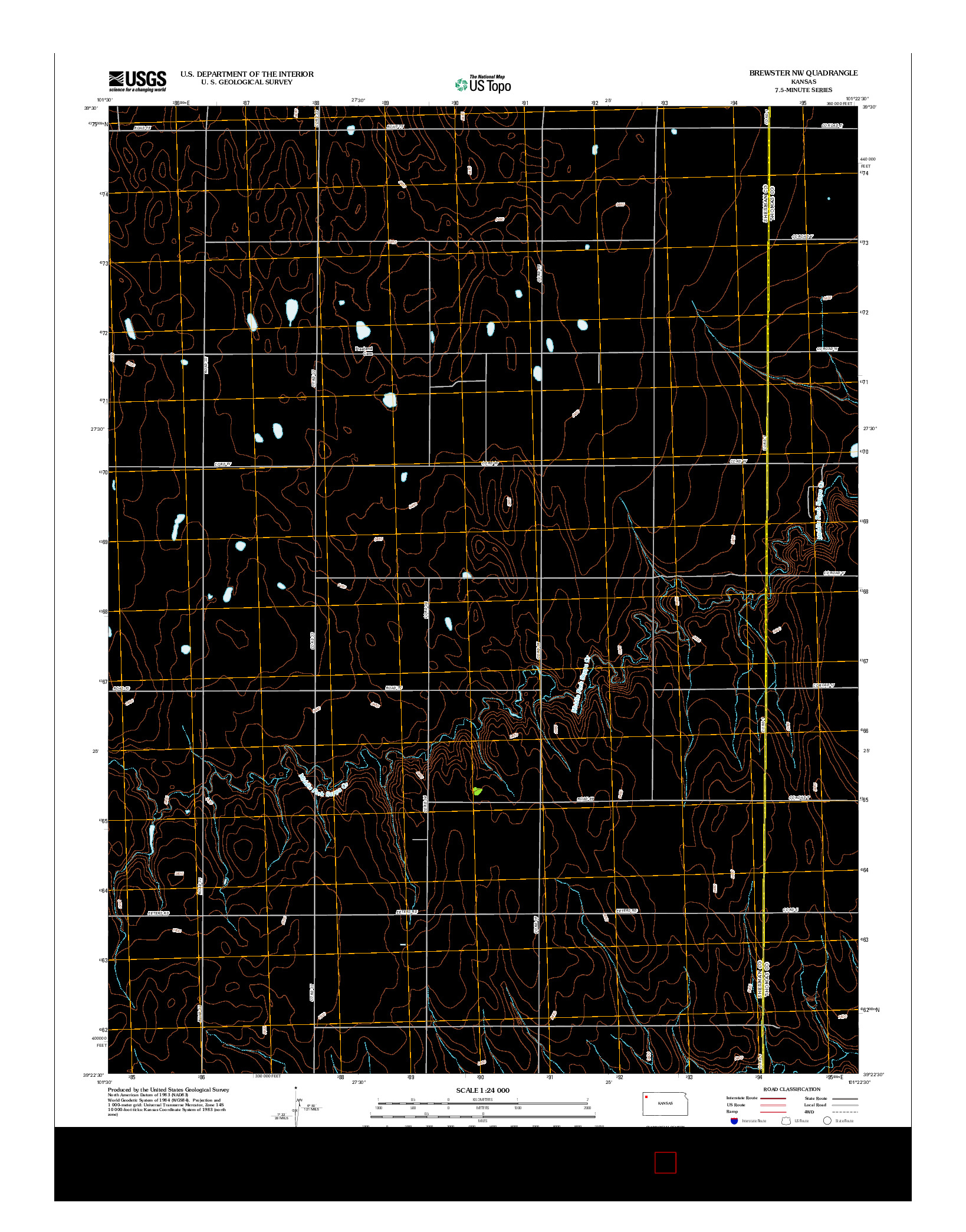 USGS US TOPO 7.5-MINUTE MAP FOR BREWSTER NW, KS 2012