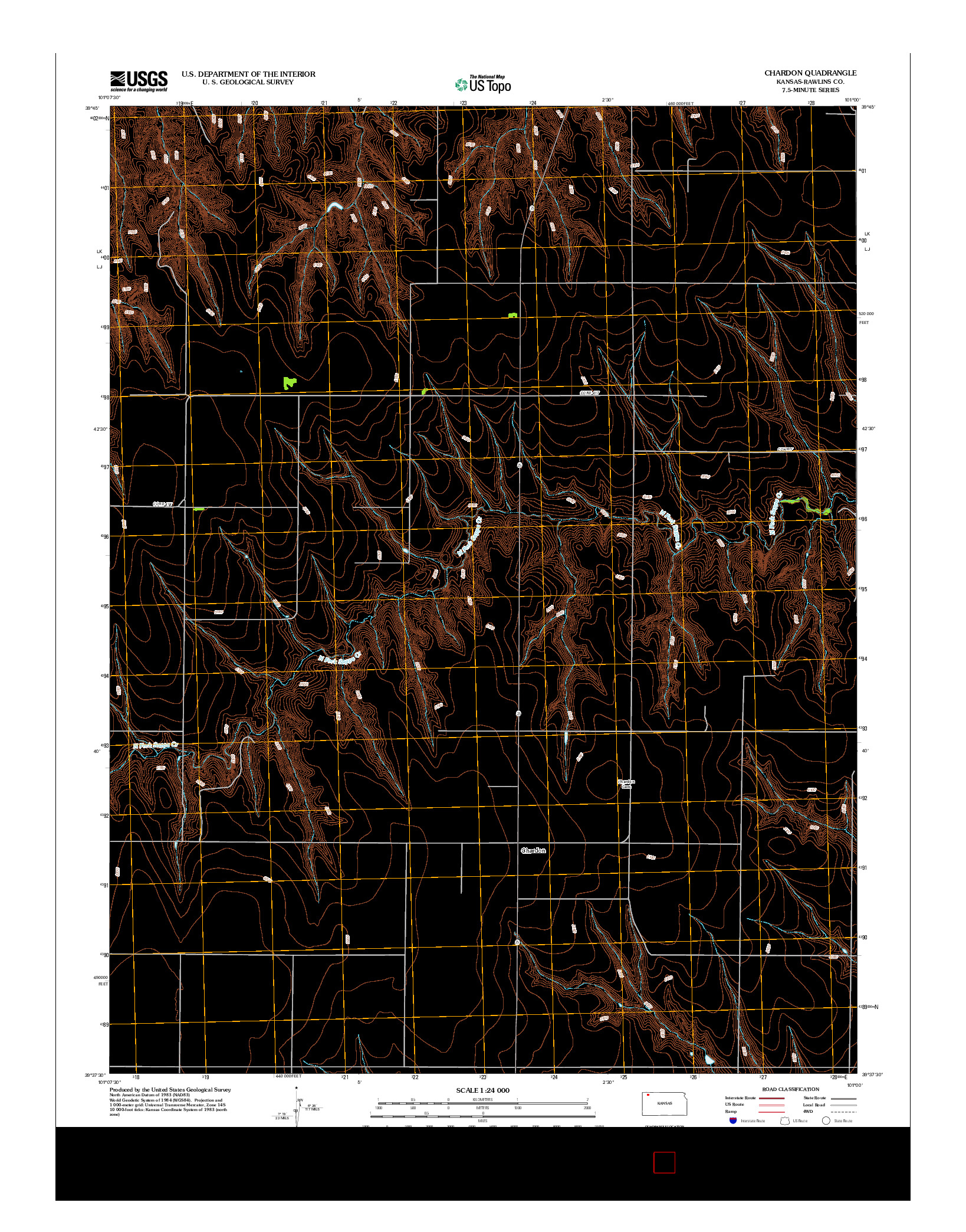 USGS US TOPO 7.5-MINUTE MAP FOR CHARDON, KS 2012