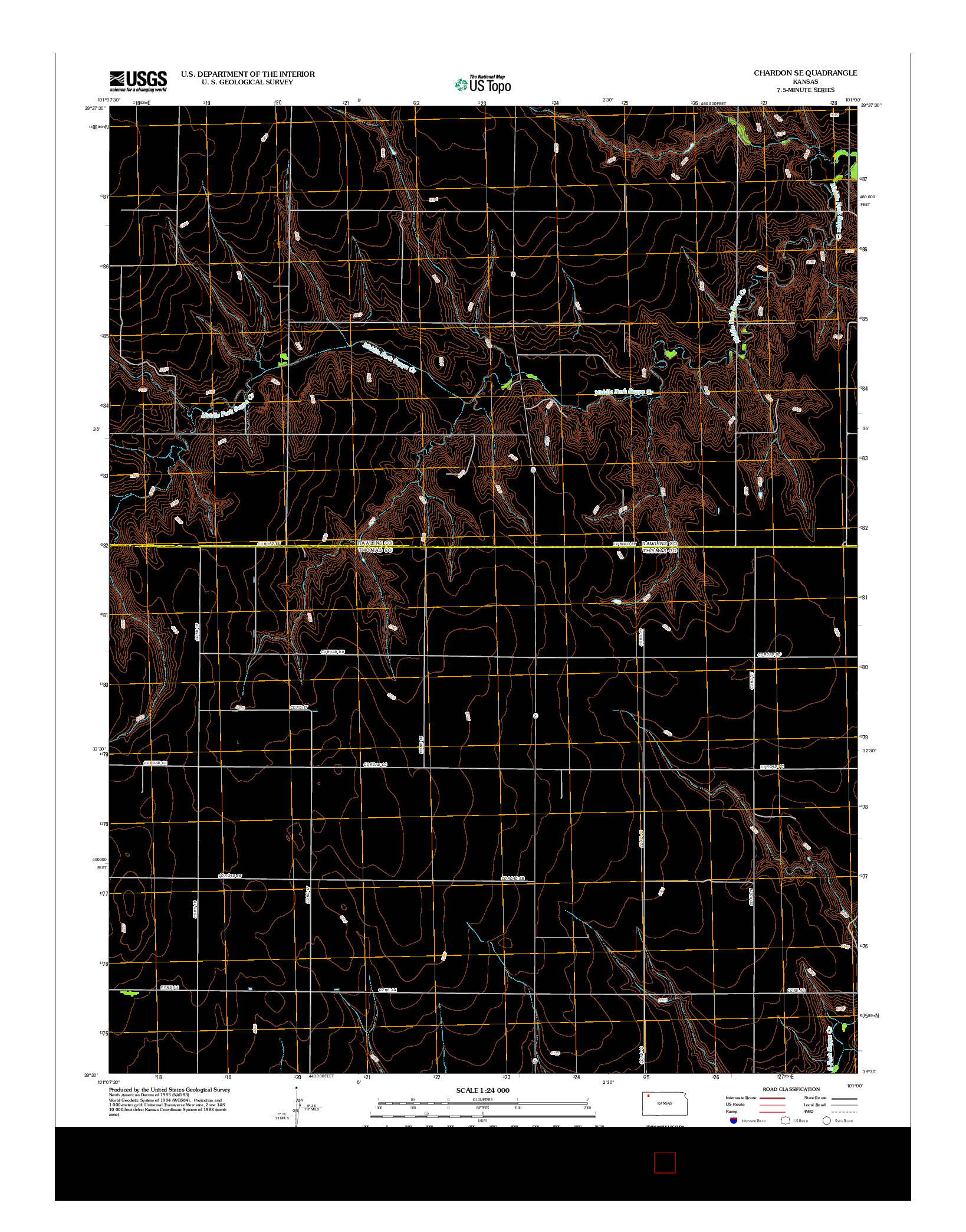 USGS US TOPO 7.5-MINUTE MAP FOR CHARDON SE, KS 2012