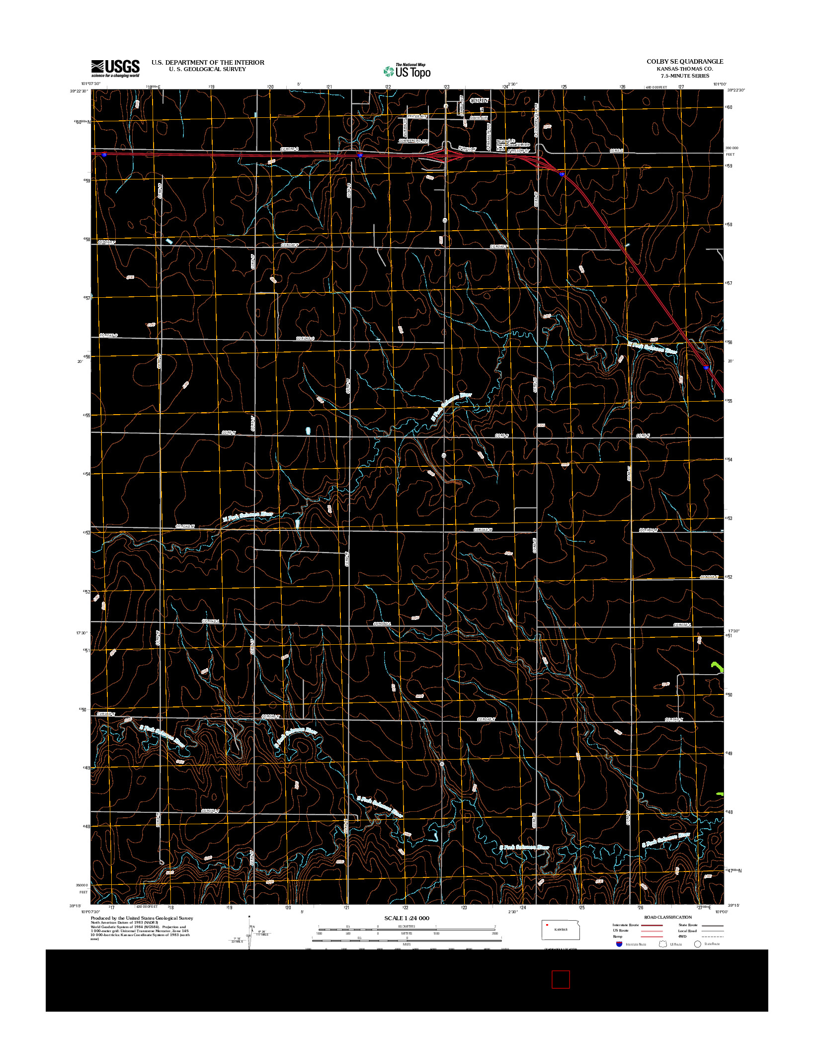 USGS US TOPO 7.5-MINUTE MAP FOR COLBY SE, KS 2012