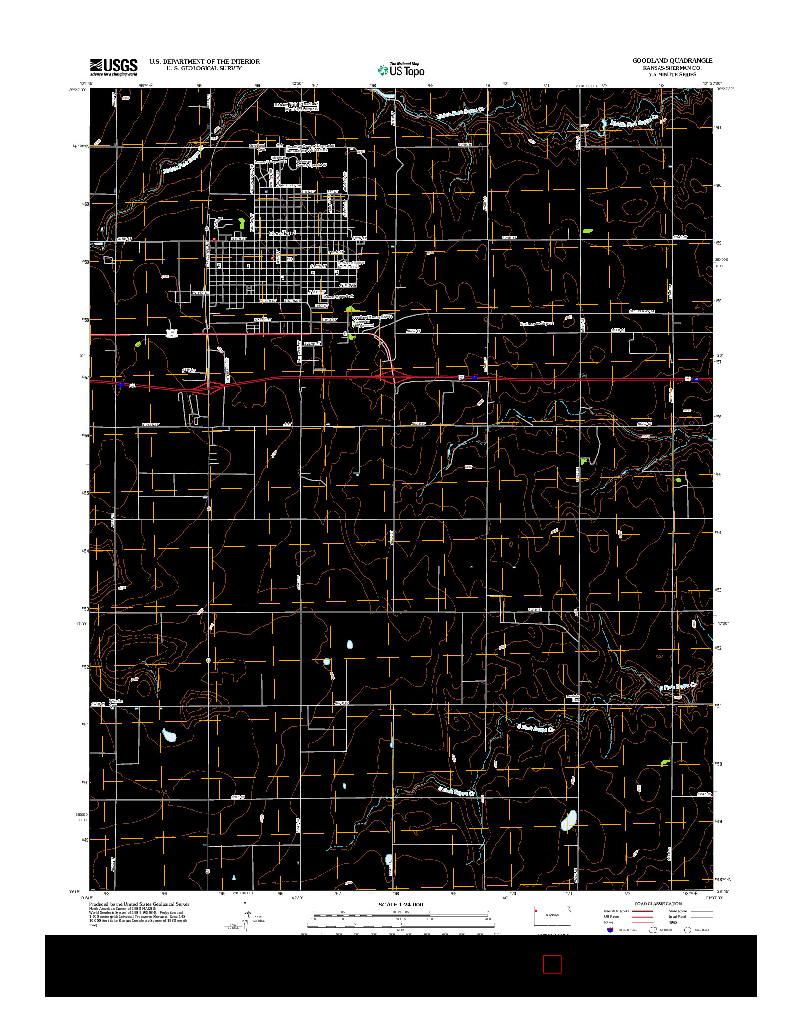 USGS US TOPO 7.5-MINUTE MAP FOR GOODLAND, KS 2012